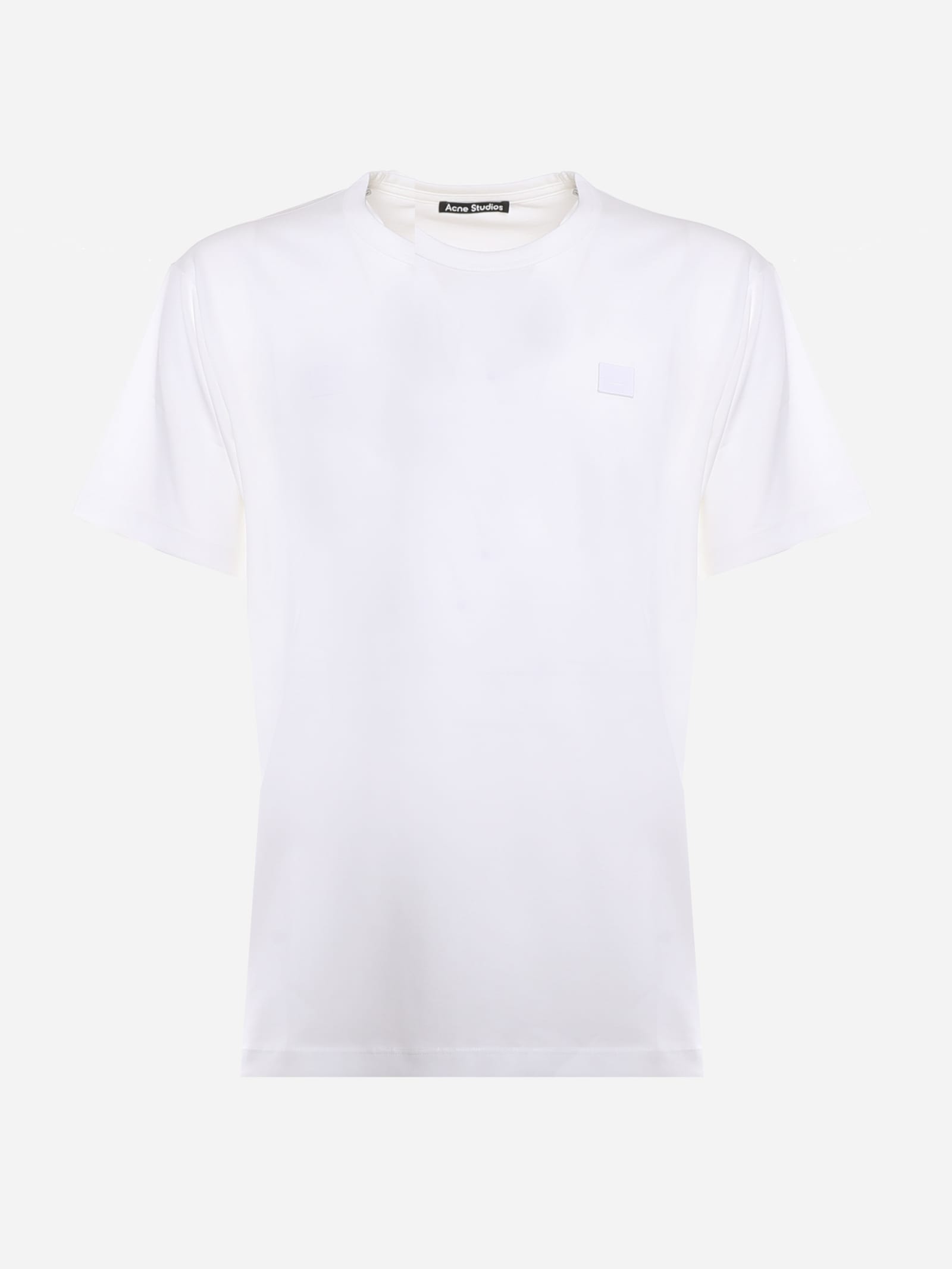Acne Studios Organic Cotton T-shirt With Logo Patch In White