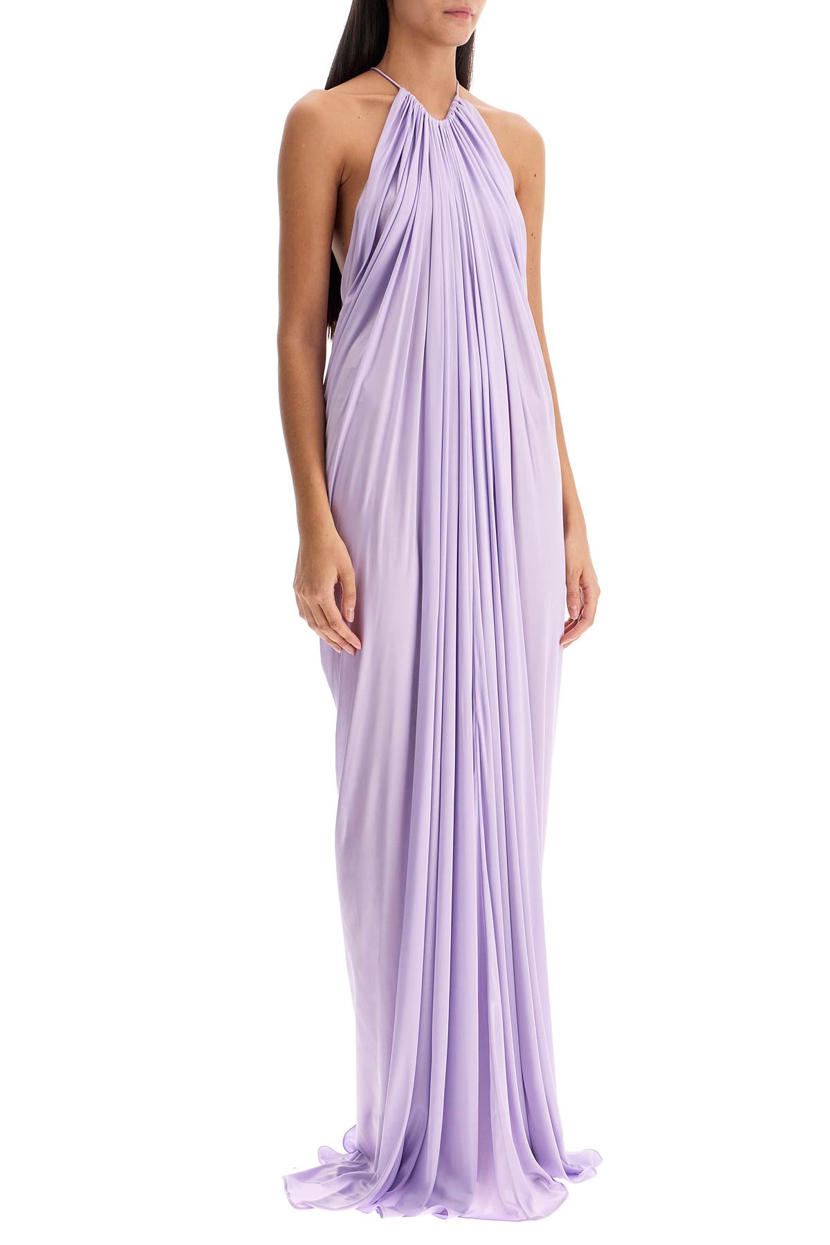 Shop Tom Ford Long Shiny Jersey Dress In Bright Lilac (purple)