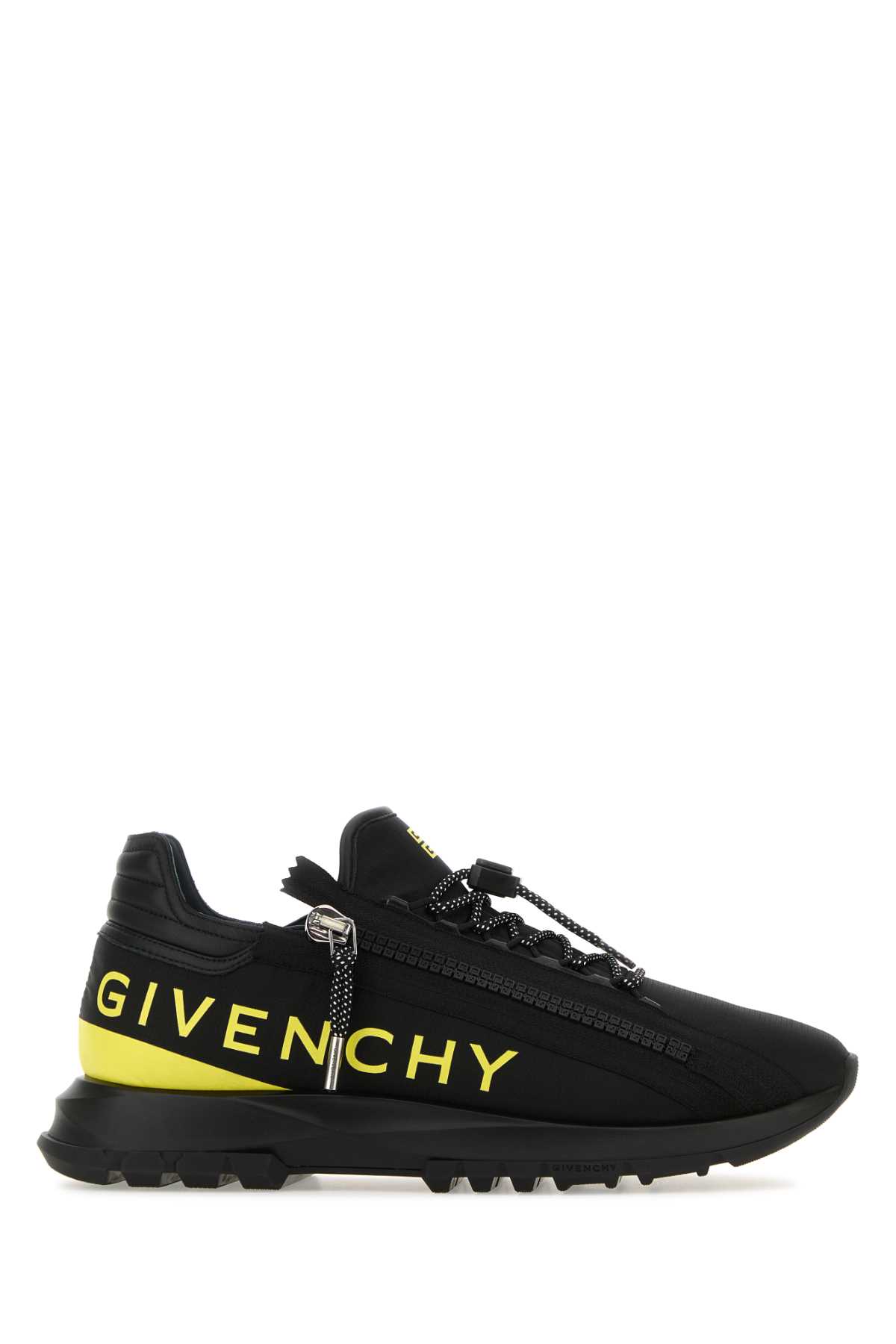 Shop Givenchy Black Fabric Spectre Sneakers In Blackyellow