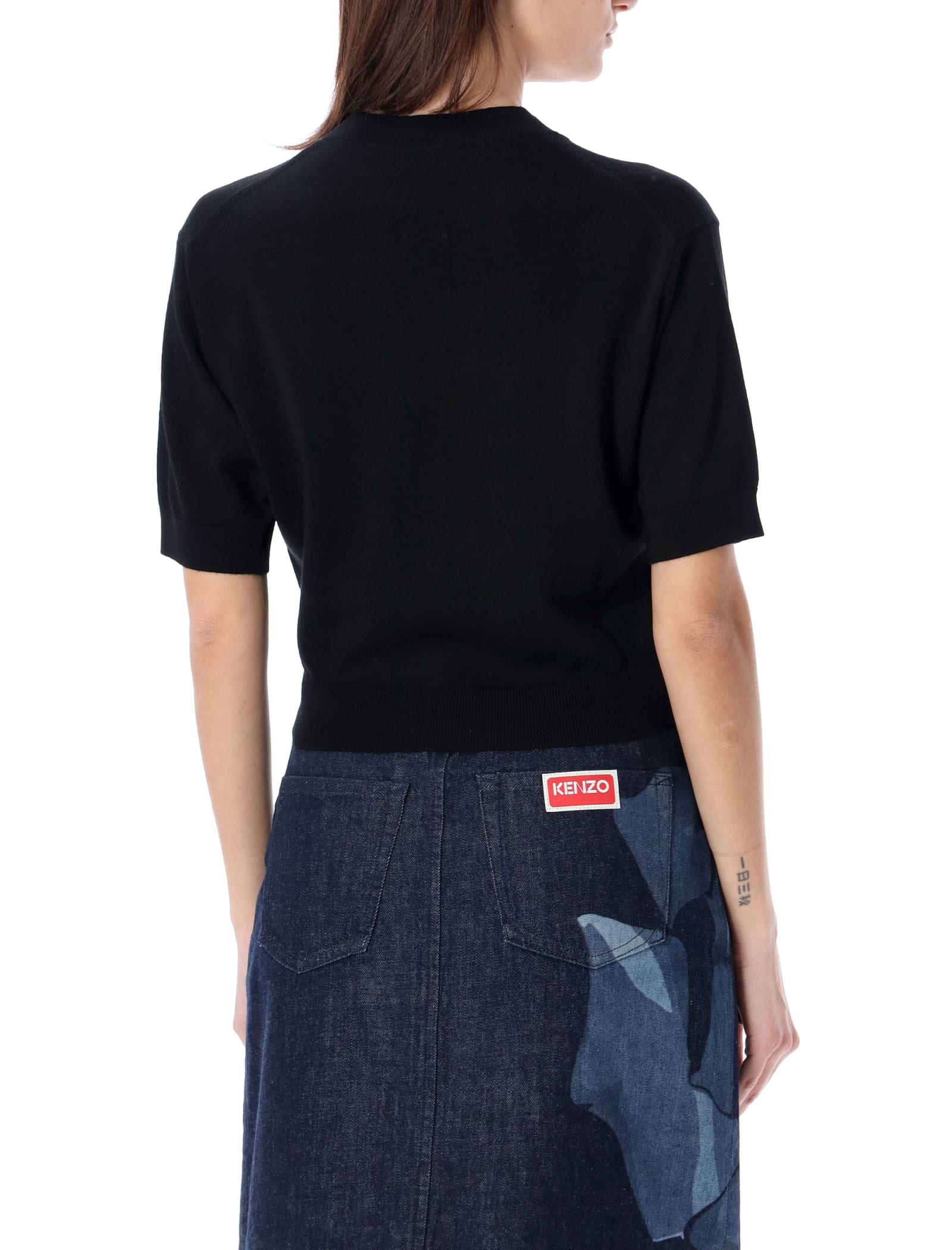 Shop Kenzo Boke Crest Short Sleeve Jumper In Black