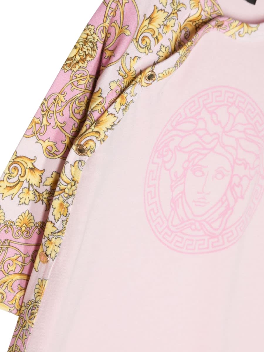 Shop Versace Frenzy Baroque Jumpsuit In Pink