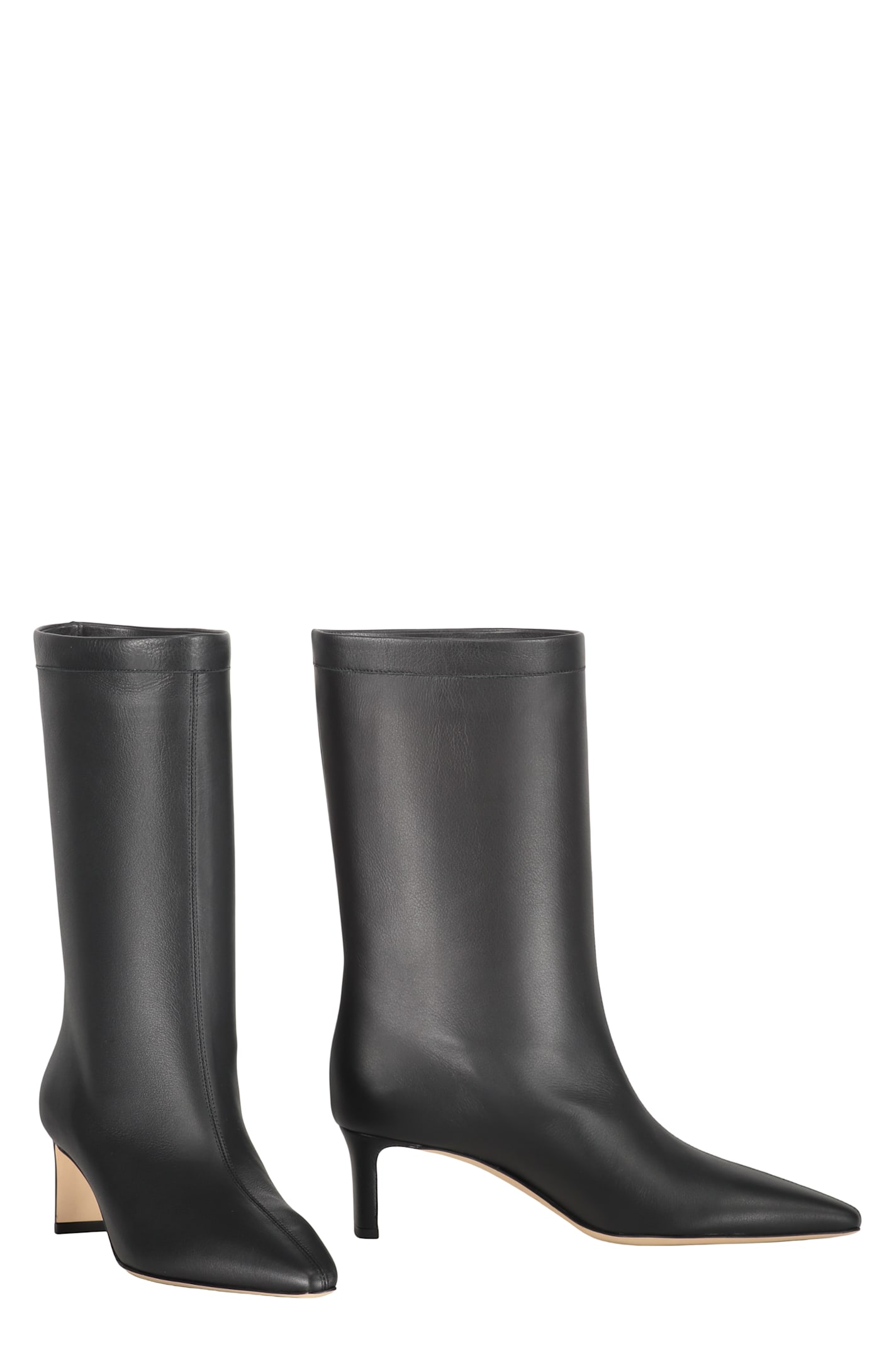 Fabiana Filippi High Heel Knee-length Pointed Toe Boots In Black