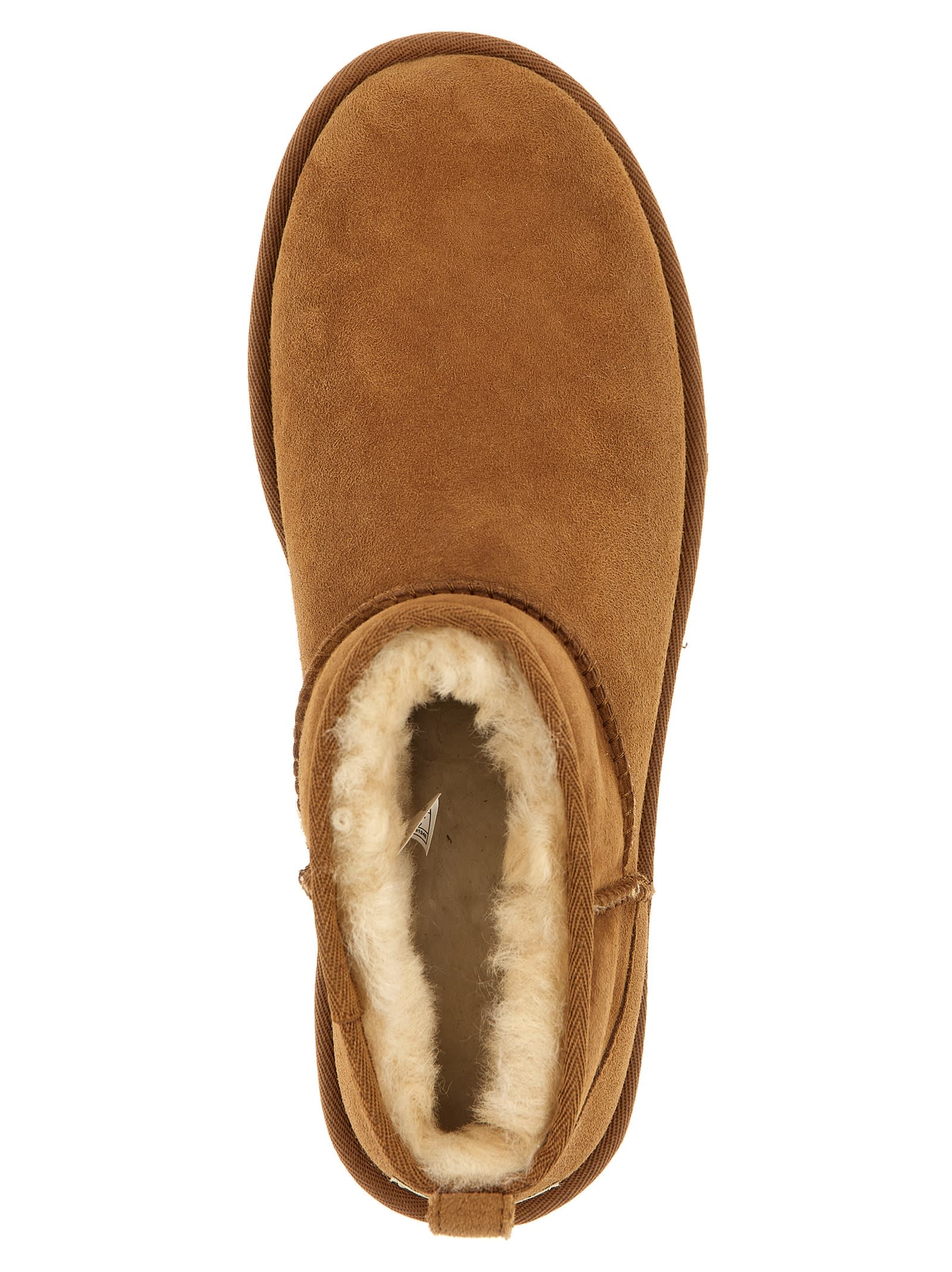 Ugg Biscuit Suede Classic Ultra Mini Ankle Boots In Brown