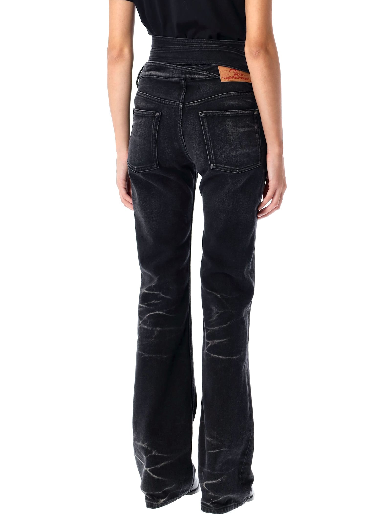 Shop Y/project Wrap Belt Jeans In Faded Black