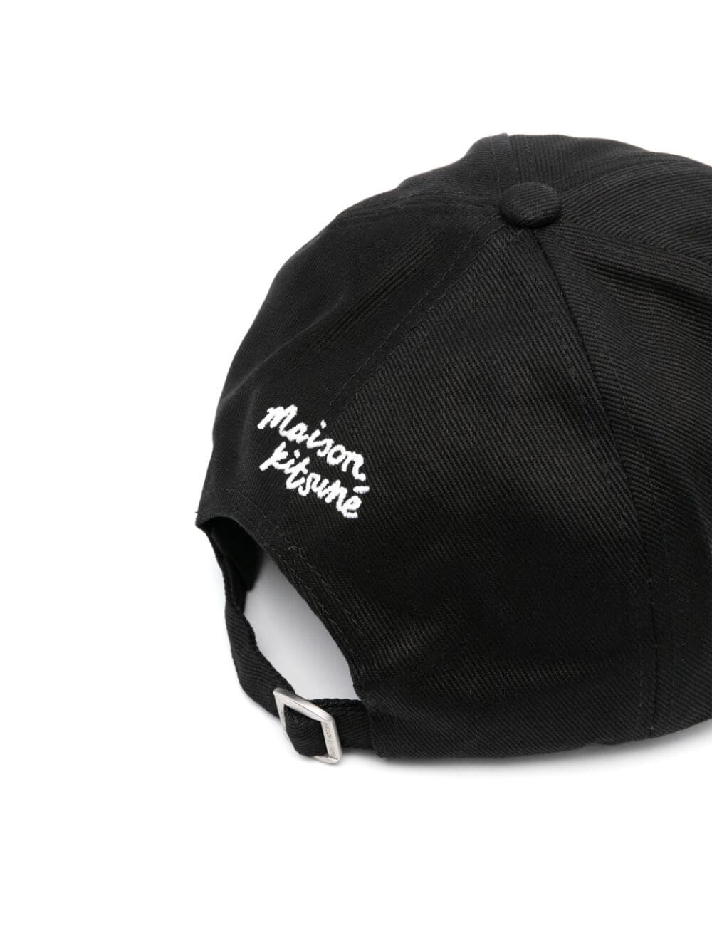 Shop Maison Kitsuné Large Fox Head Cap In Black