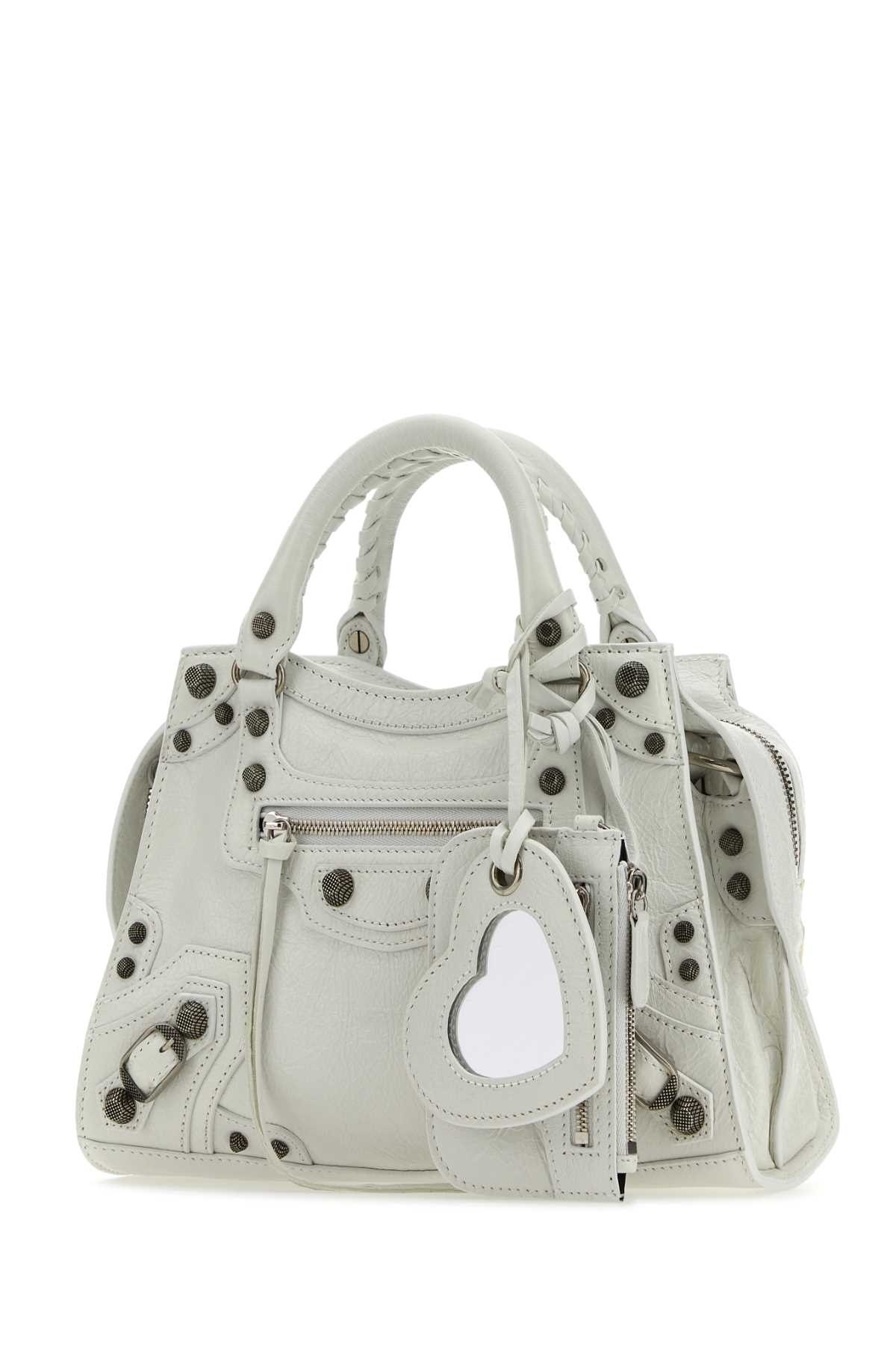 Shop Balenciaga White Nappa Leather Neo Cagole Xs Handbag In Opticwhite