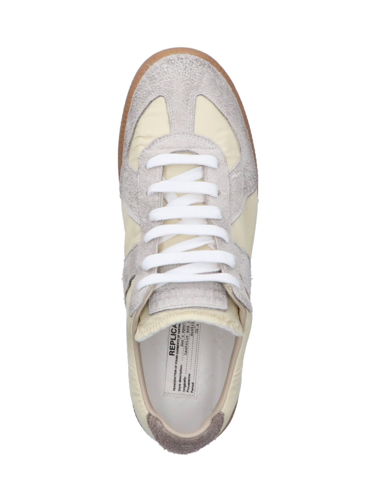 Maison Margiela Sneakers In Beige With Front Lace-up Fastening