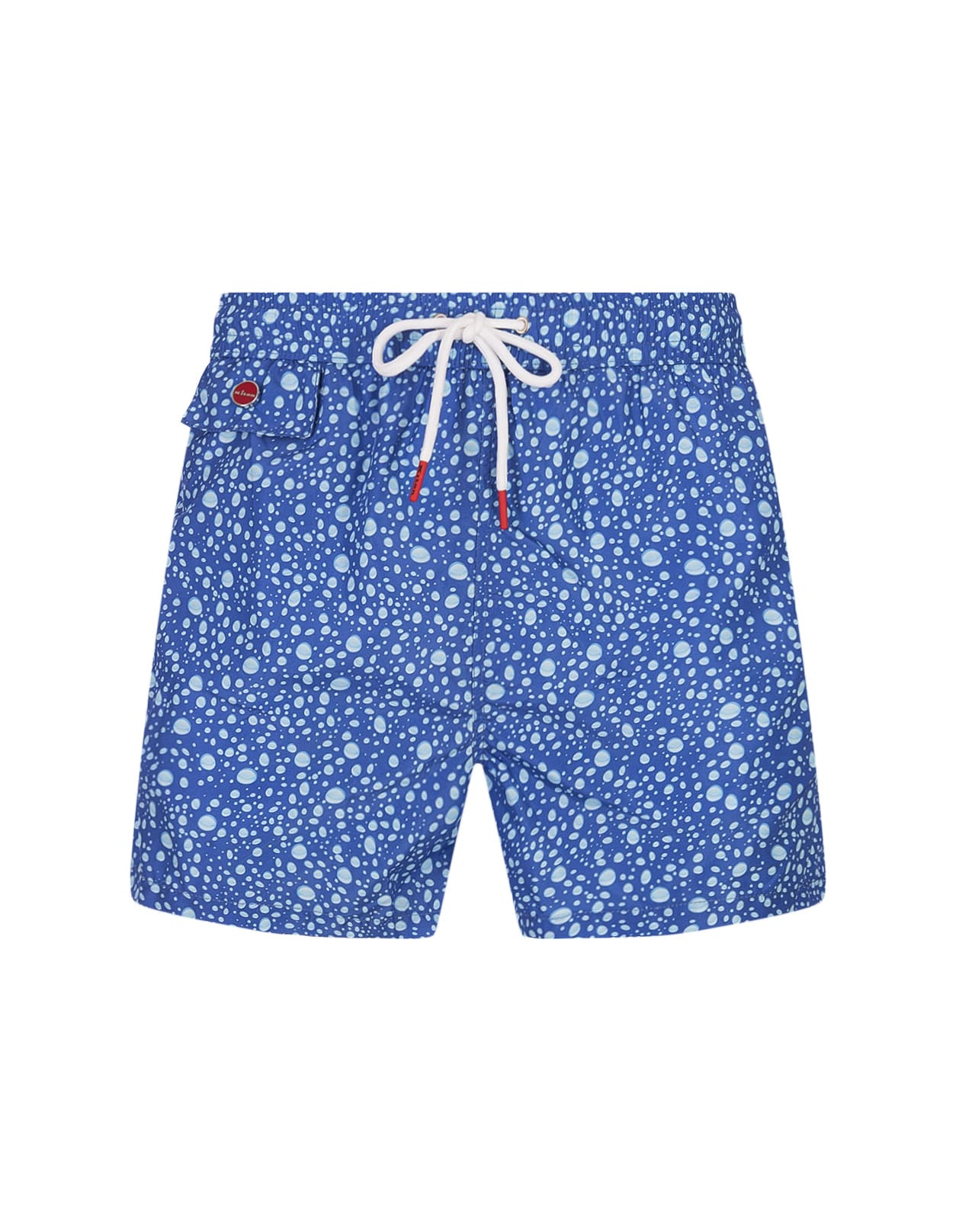 Shop Kiton Blue Swim Shorts With Water Drops Pattern In Clear Blue