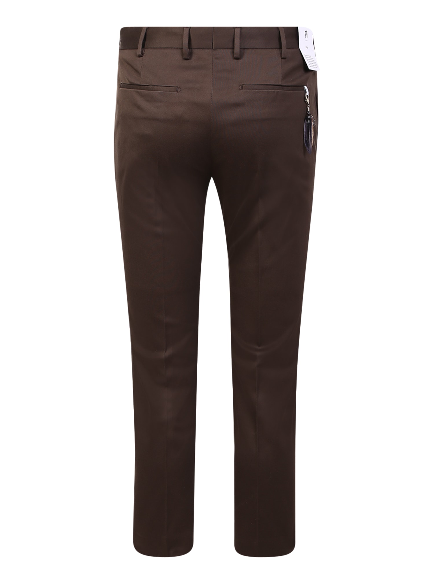 Shop Pt01 Pt Torino Brown Satin Skinny Trousers