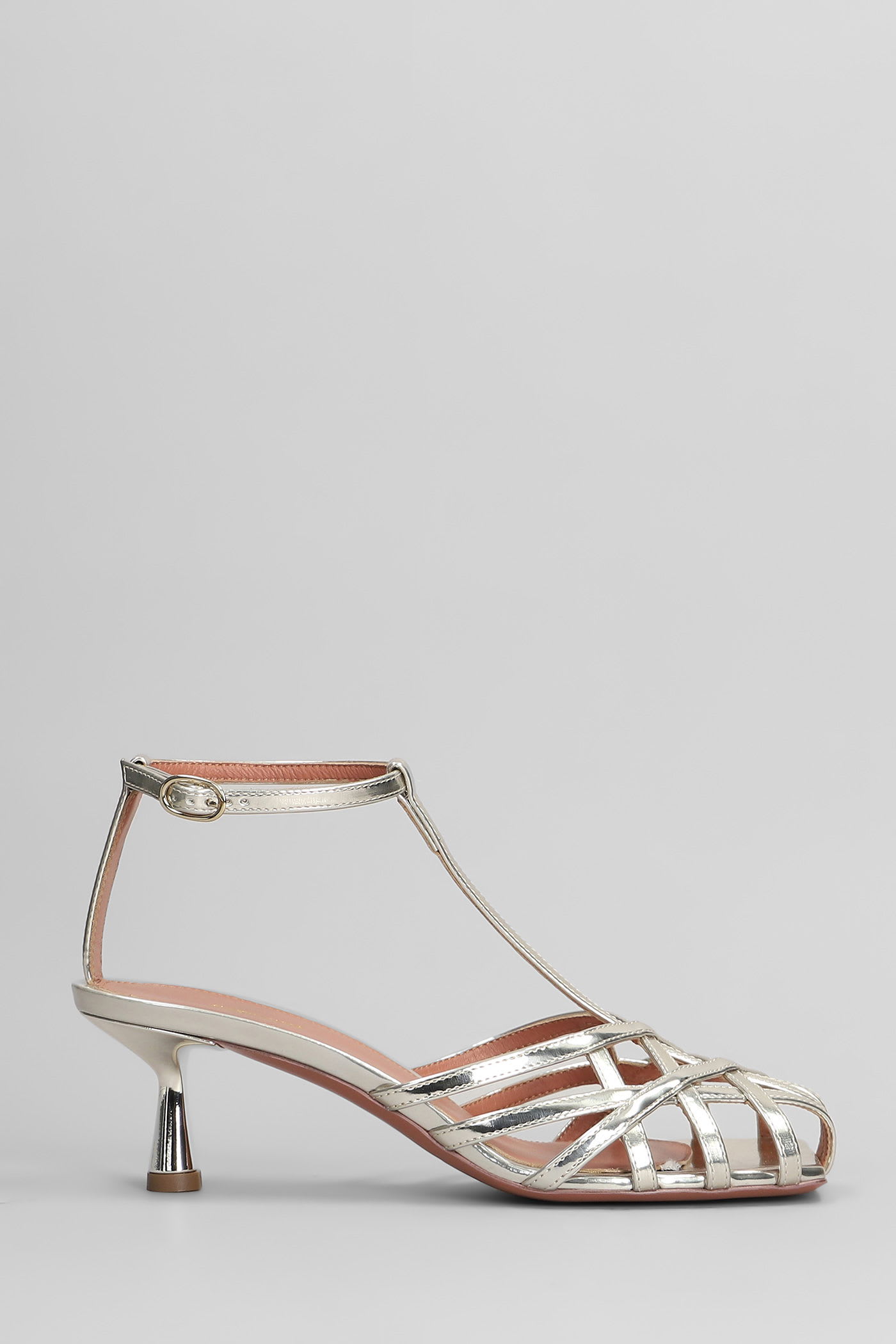 Aldo Castagna Manila Sandals In Platinum Leather In Multi