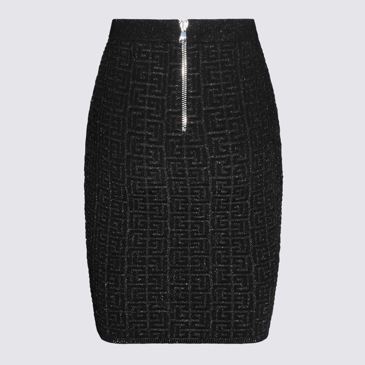 Shop Balmain Black Viscose Midi Skirt