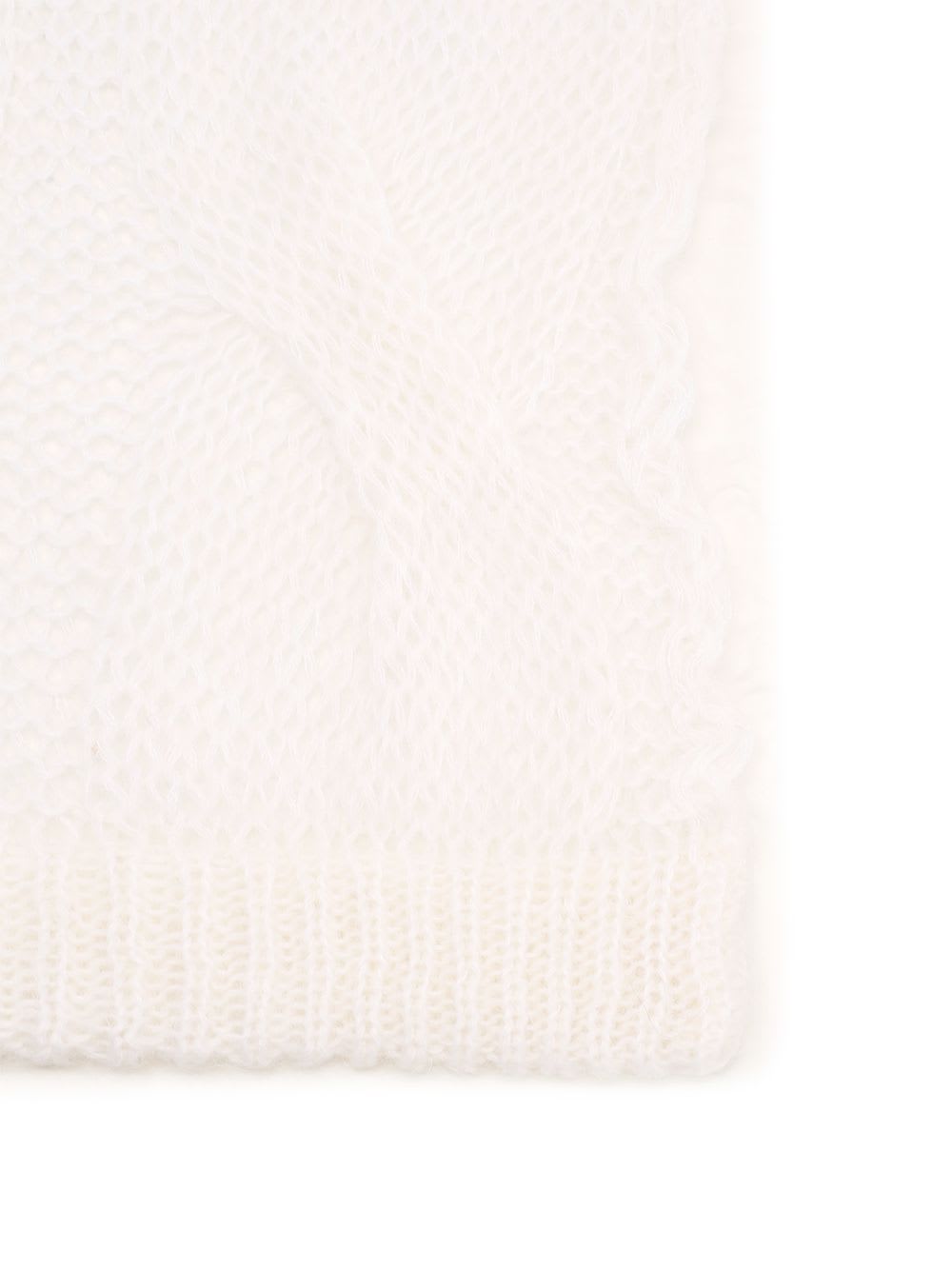 Shop Forte Forte Knit Mohair Scarf In White