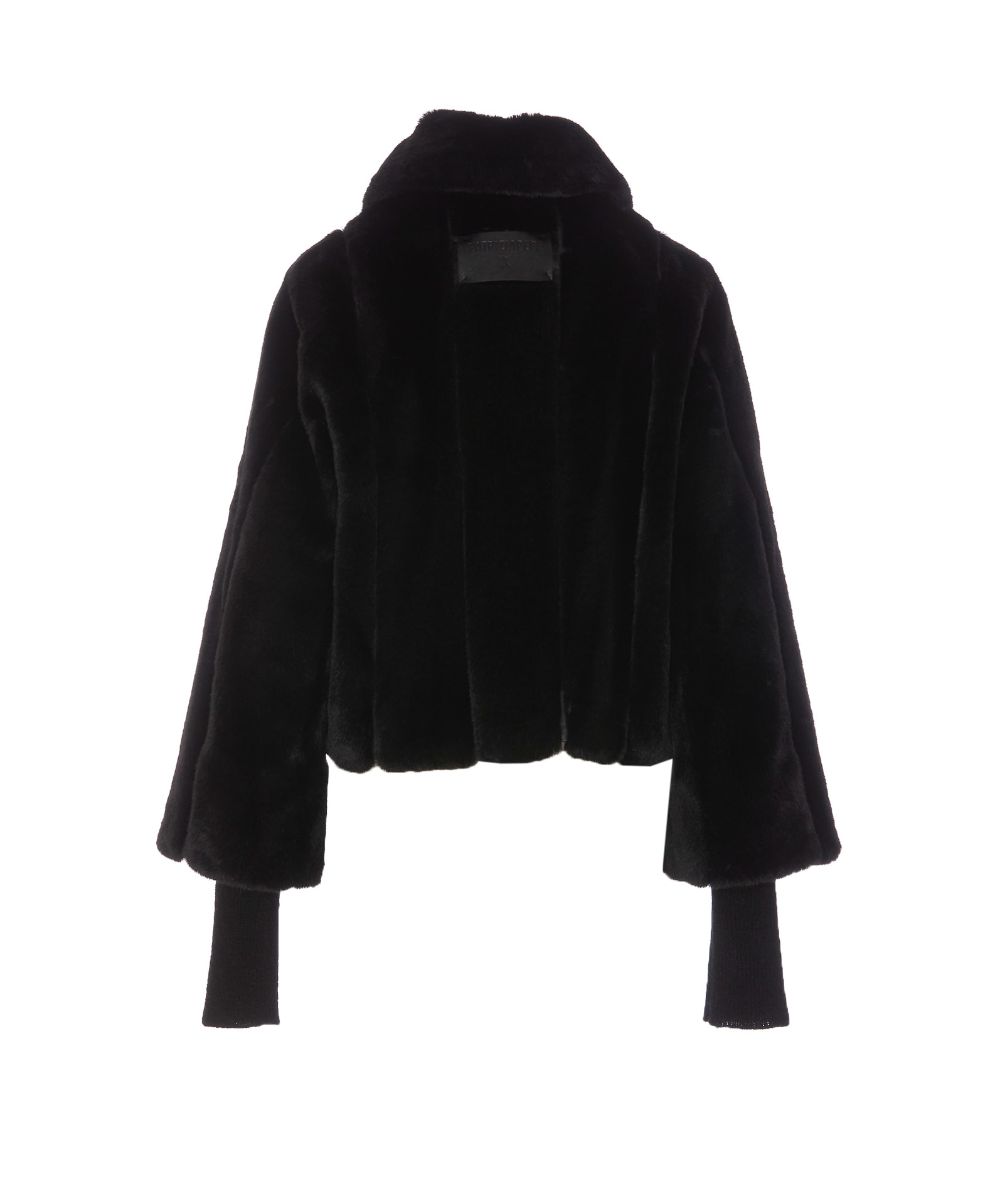 Shop Patrizia Pepe Fake Fur Jacket In Black