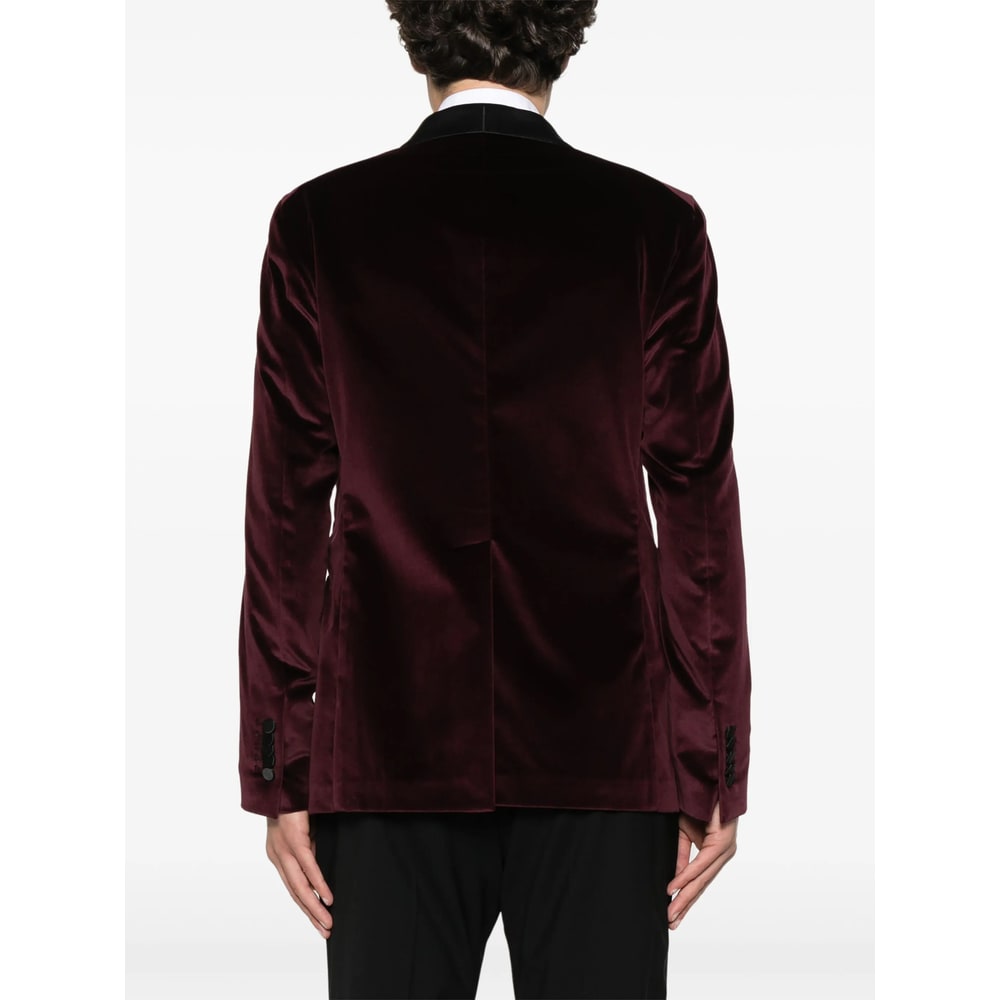 Tagliatore Long-sleeved Suit Jacket In Red