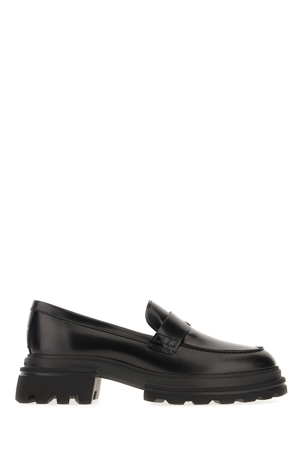 Hogan Black Leather H674 Loafers