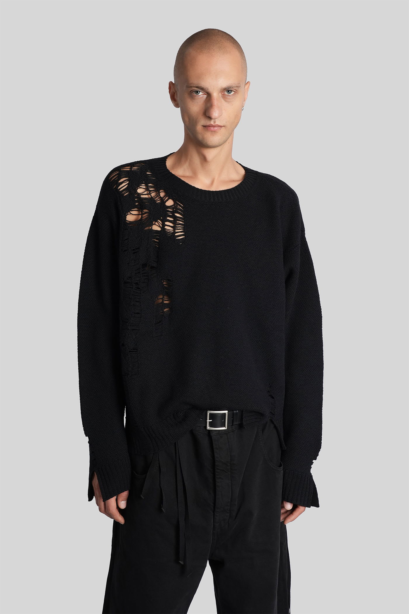 Ann Demeulemeester Waldon Knitwear In Black Wool In Black