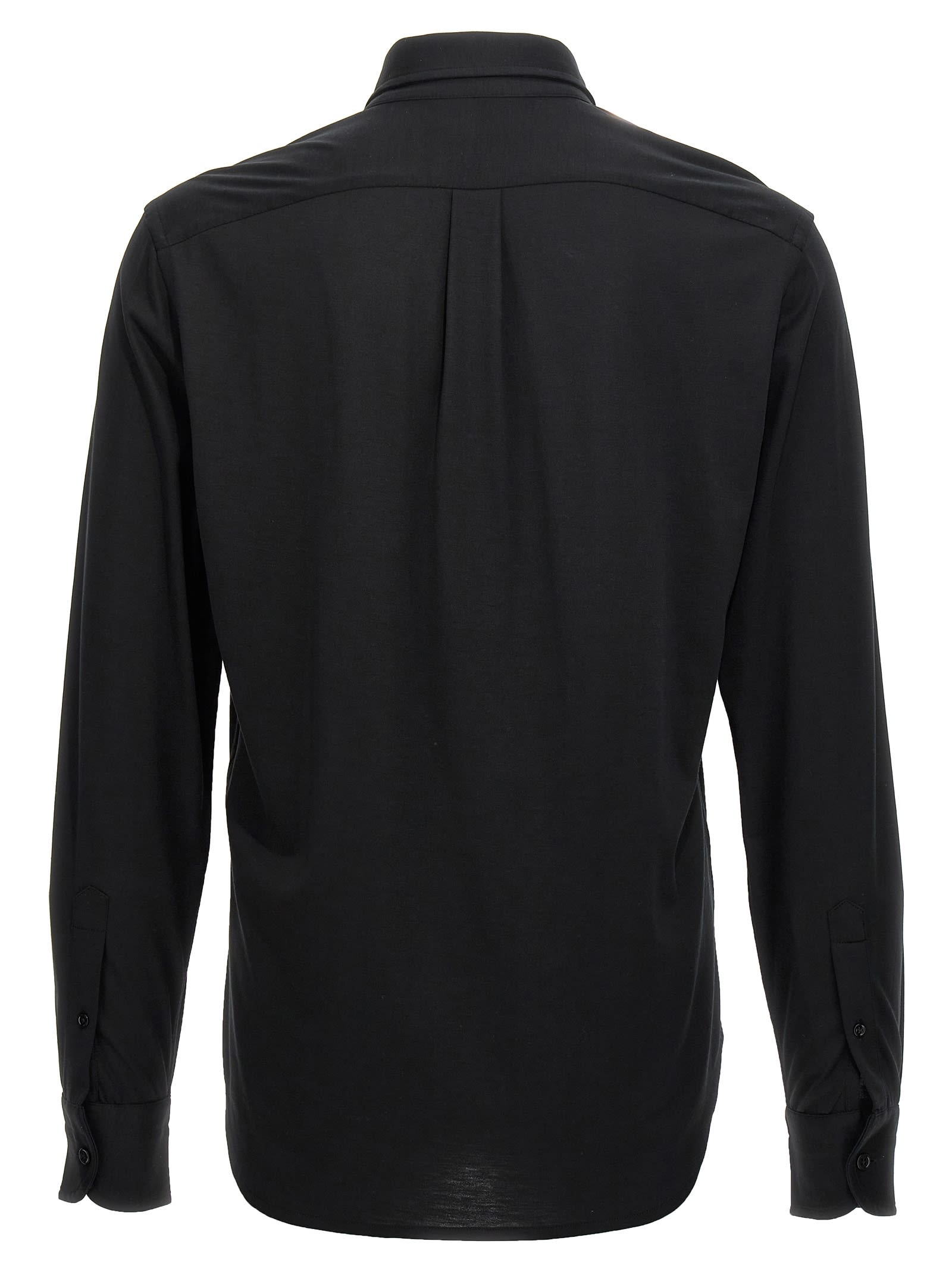 Shop Tom Ford Cotton Silk Shirt In Black