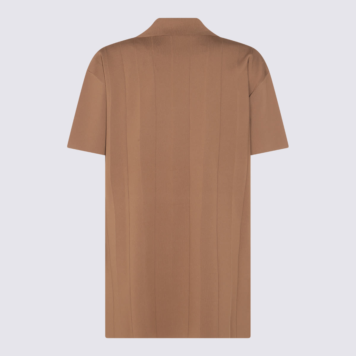 Max Mara Knitwear With Open Polo Collar And V-neck In Brown