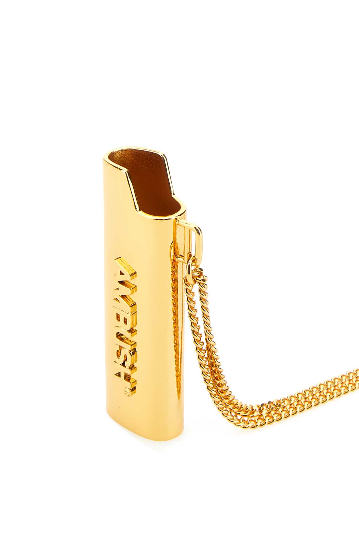 Shop Ambush Gold Metal Lighter Case Necklace In 7600