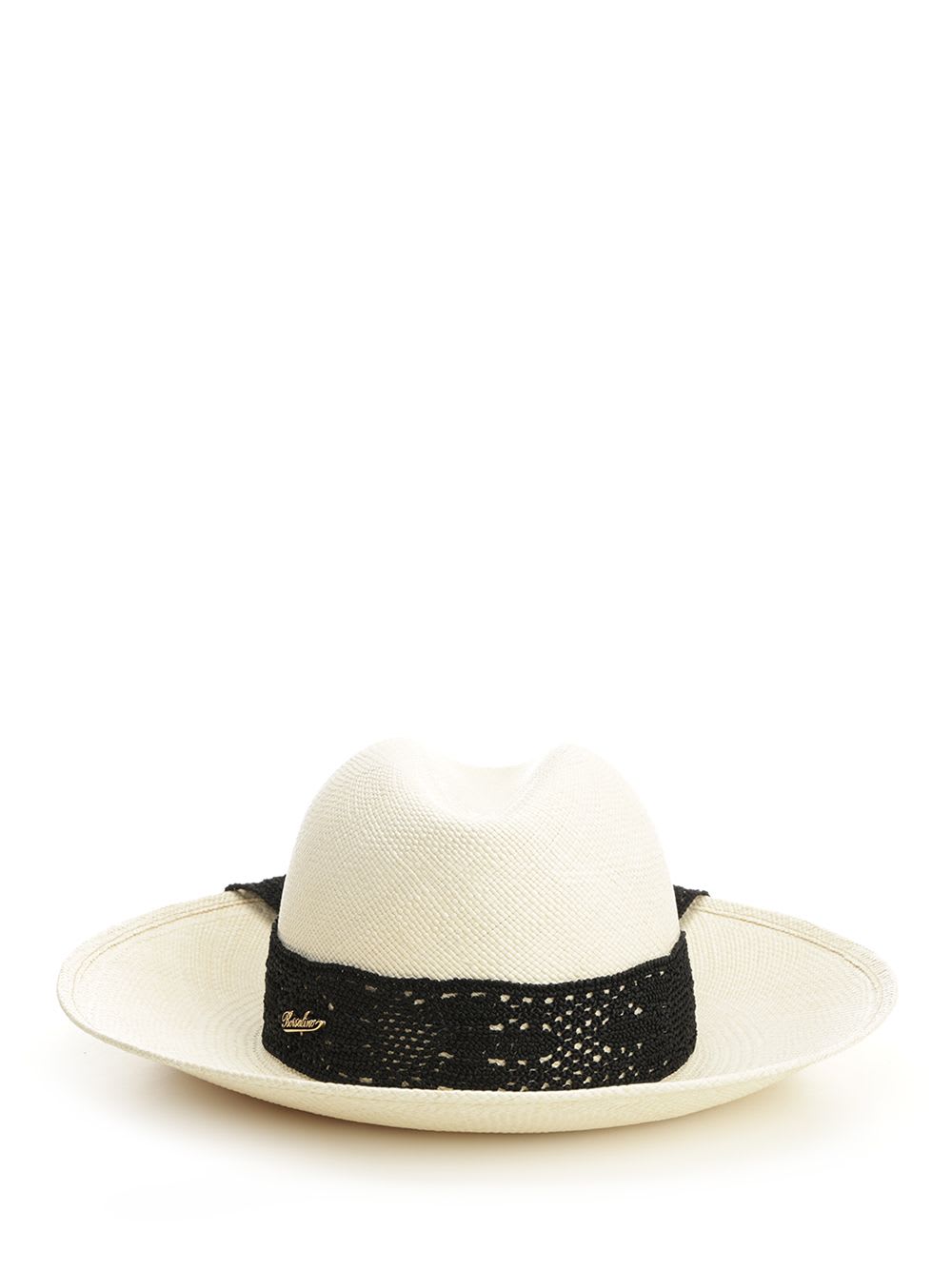 Borsalino Lace Trim Sun Hat In Beige