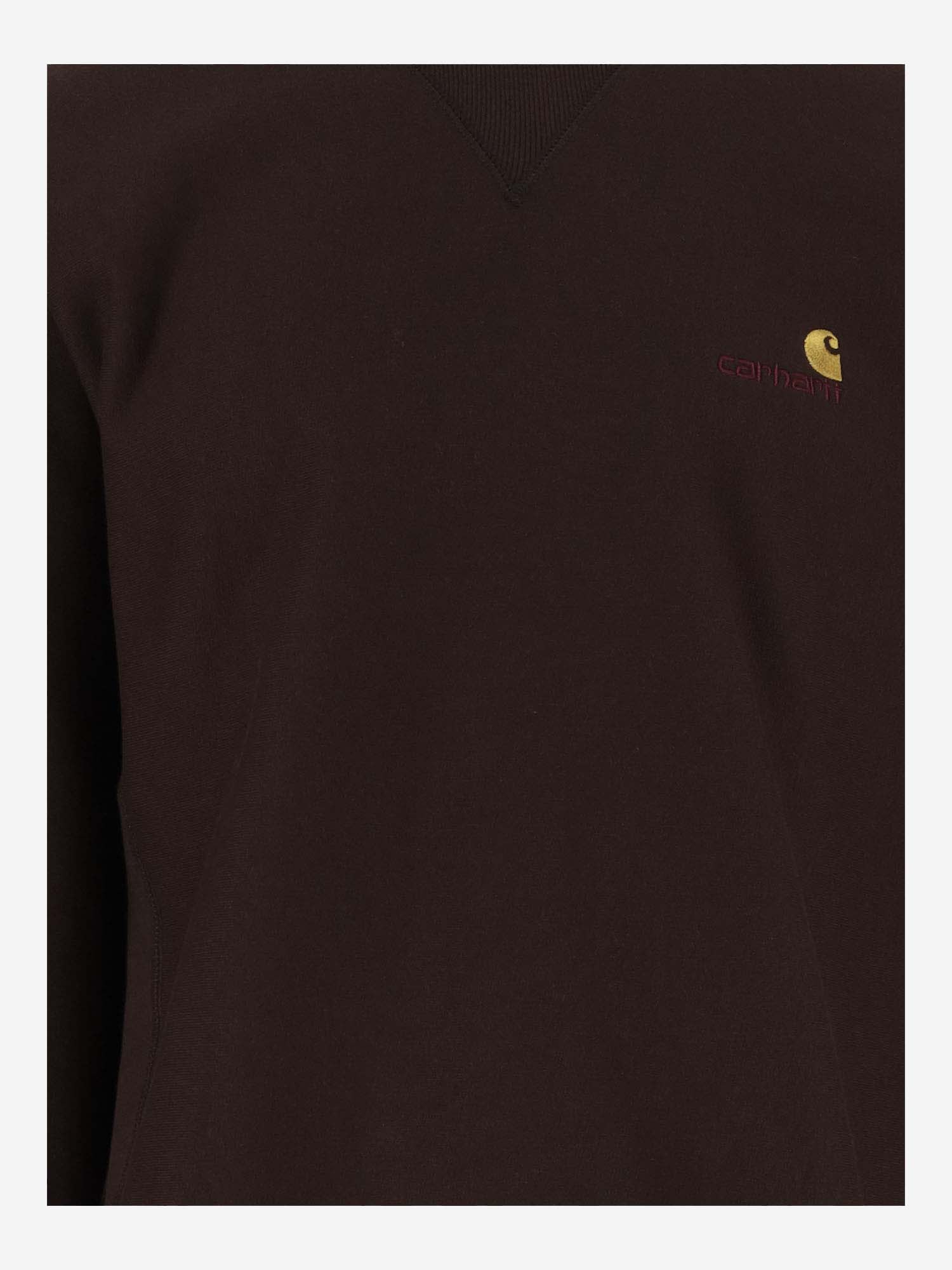 Shop Carhartt Cotton Blend Sweatshirt With Logo In Tobacco