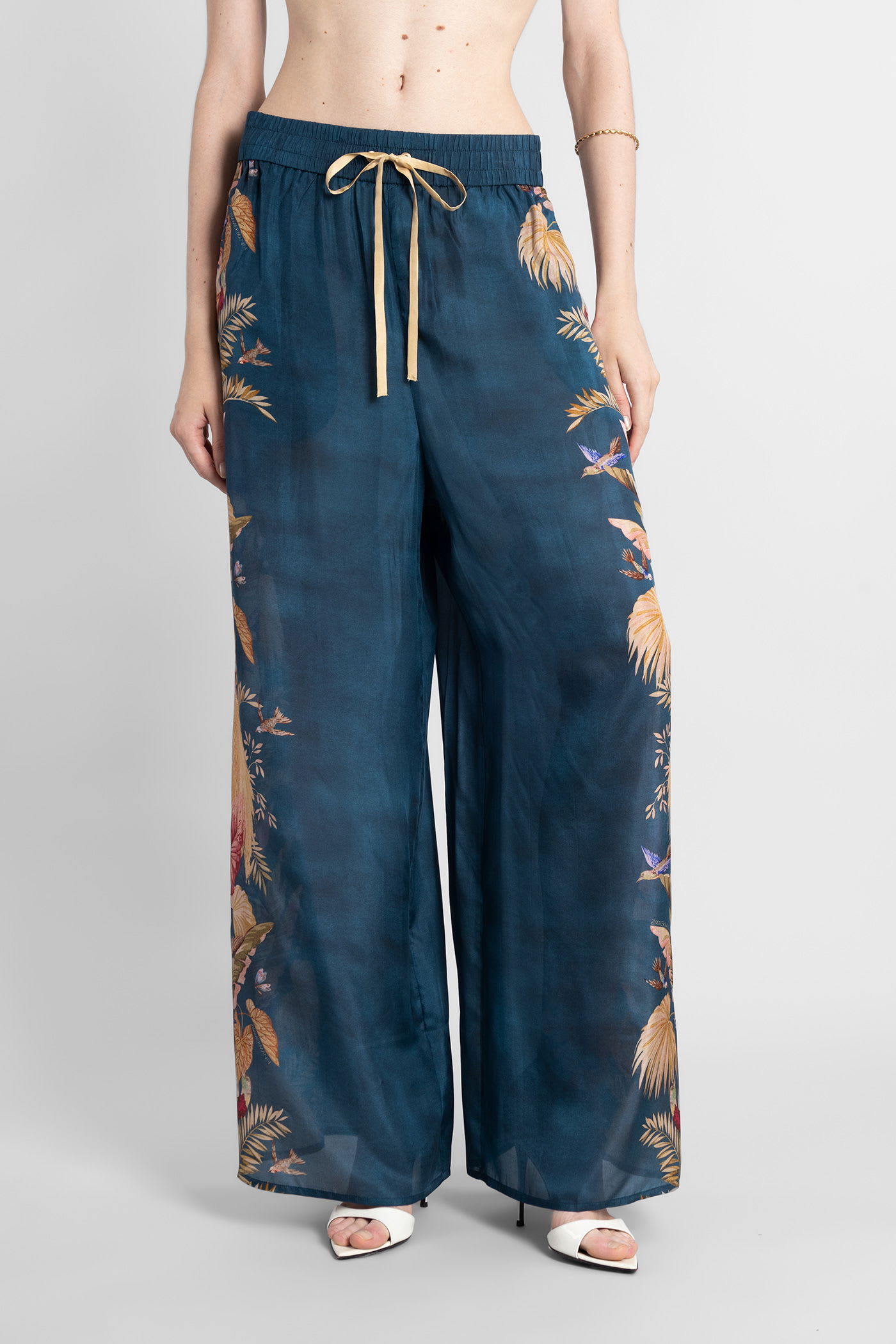Pants In Blue Silk