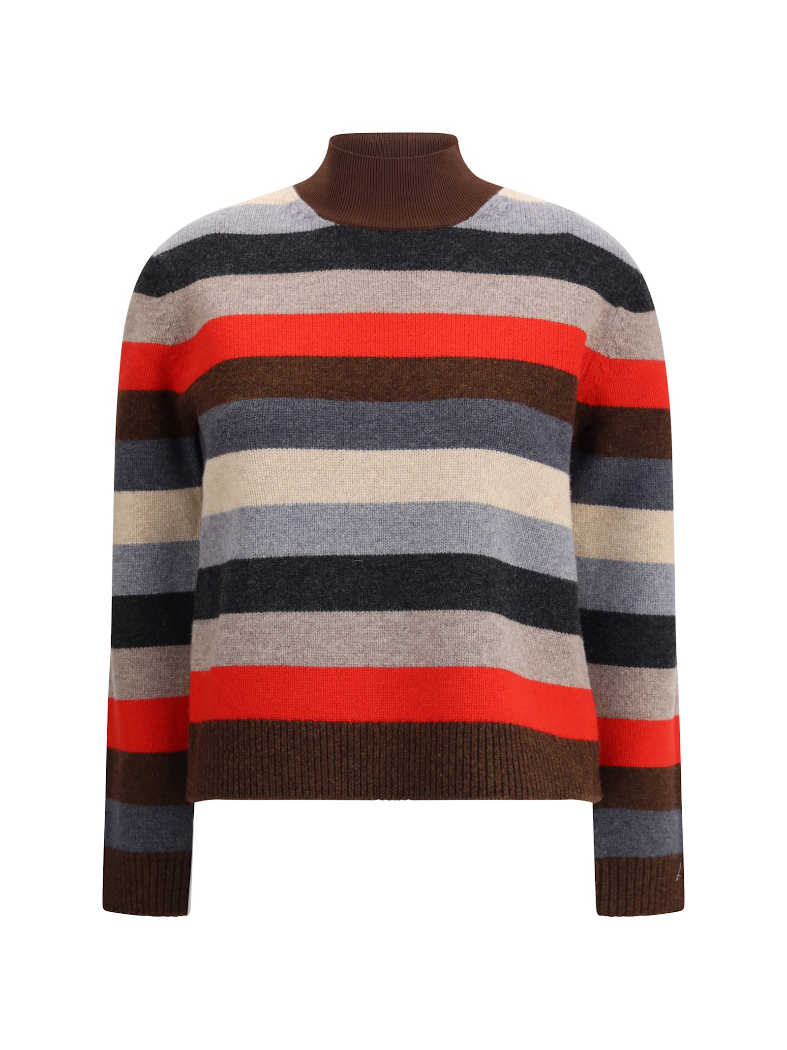 Tory Burch Merino Wool Turtleneck Sweater In Multi