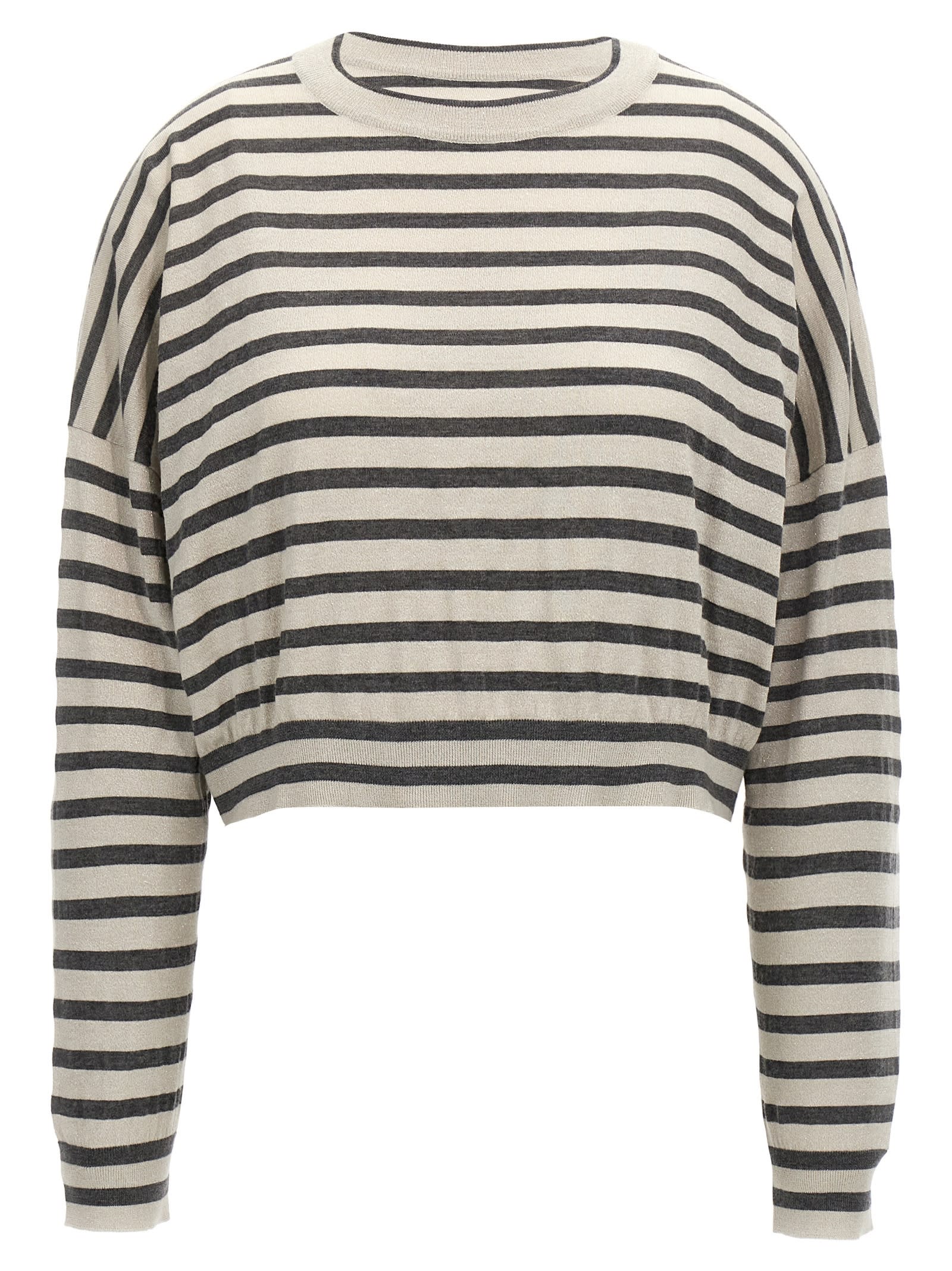 Shop Brunello Cucinelli Lurex Stripes Sweater In Multicolor