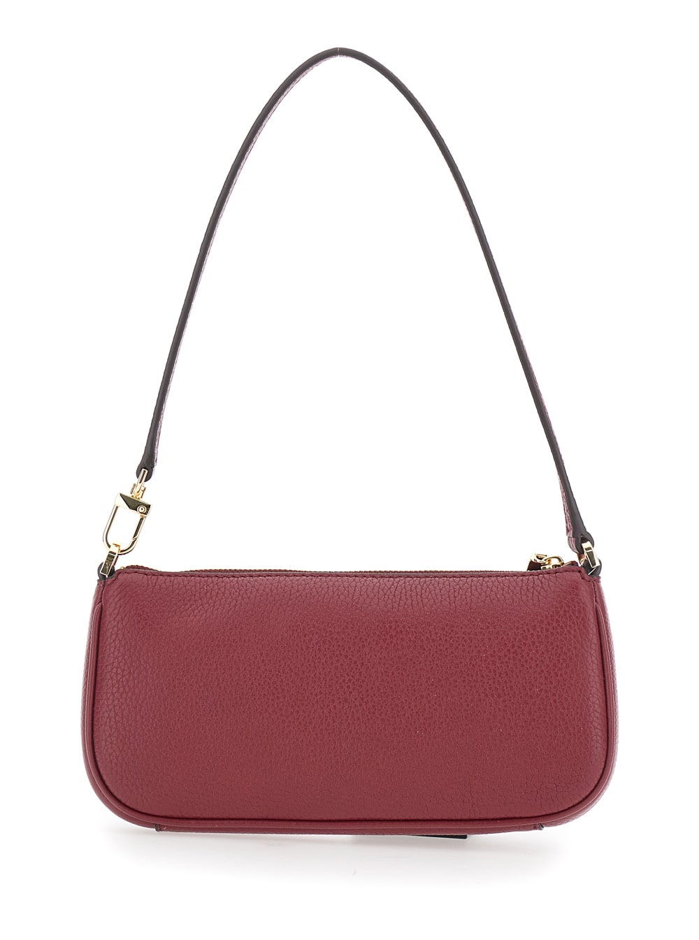 Michael Kors Zoe Bordeaux Shoulder Bag With Two Patch Pockets On The Front In Grained Leather Woman In Burgundy