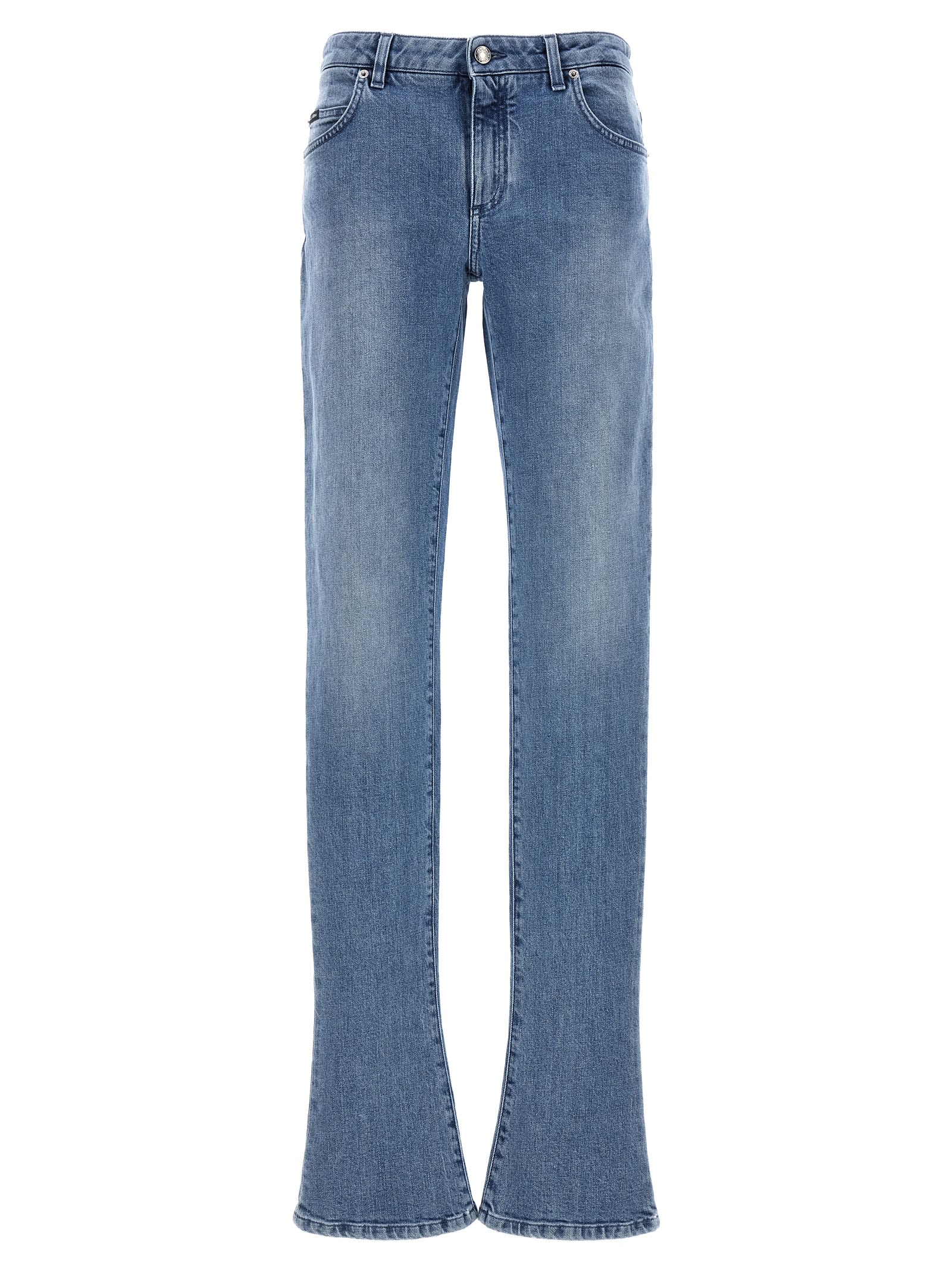 Shop Dolce & Gabbana Logo Plaque Jeans In Denim