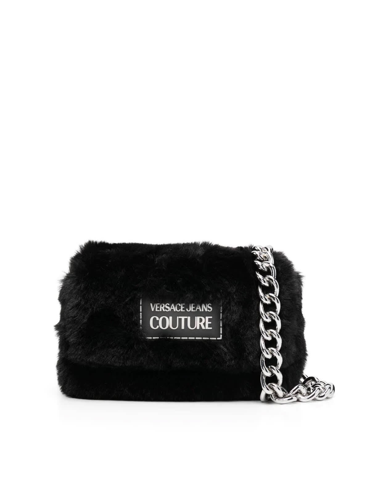 Versace Jeans Couture Range B Fluffy Bag Synthetic Fur Crossbody Bag