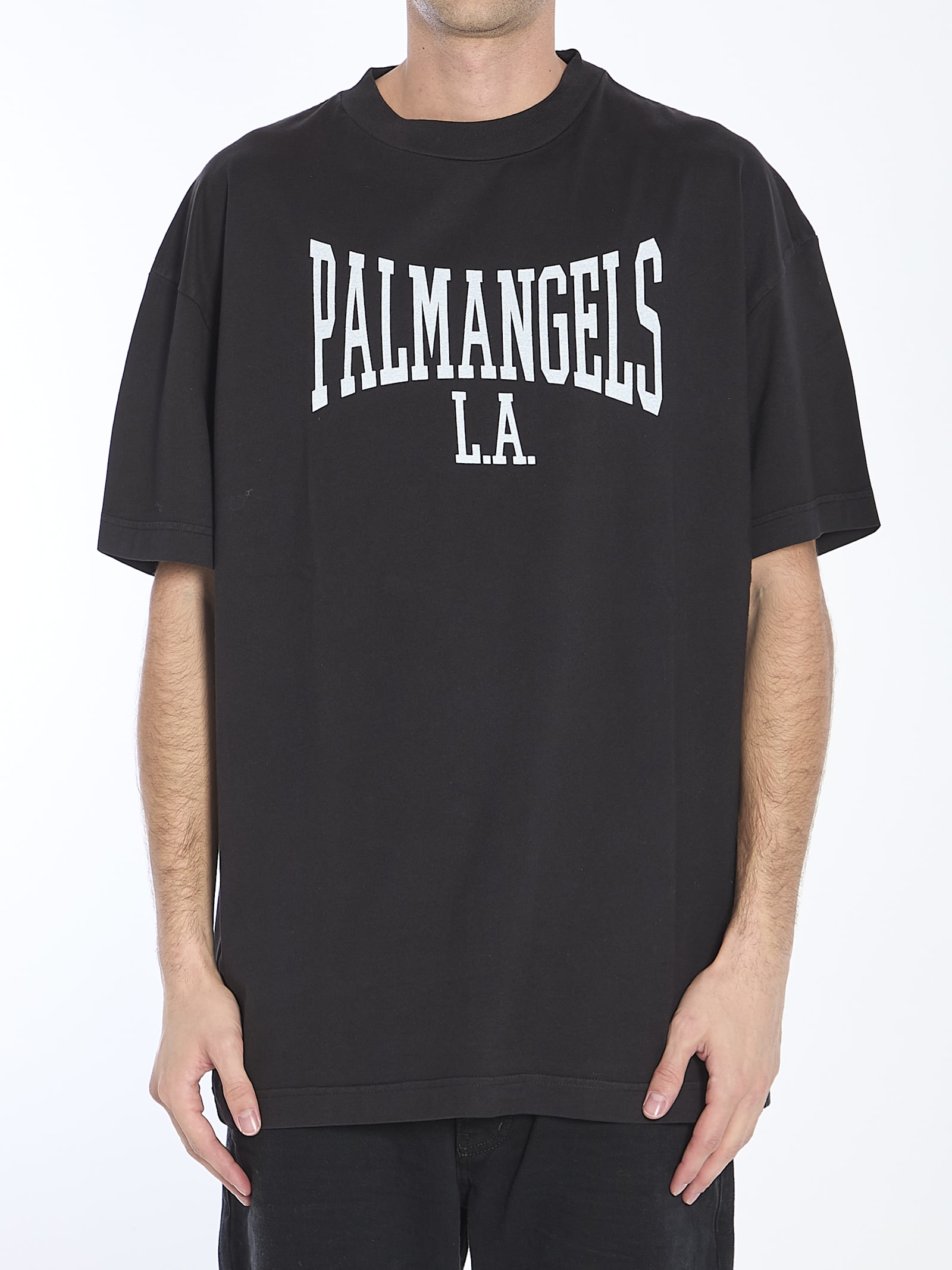 Shop Palm Angels College T-shirt In Black