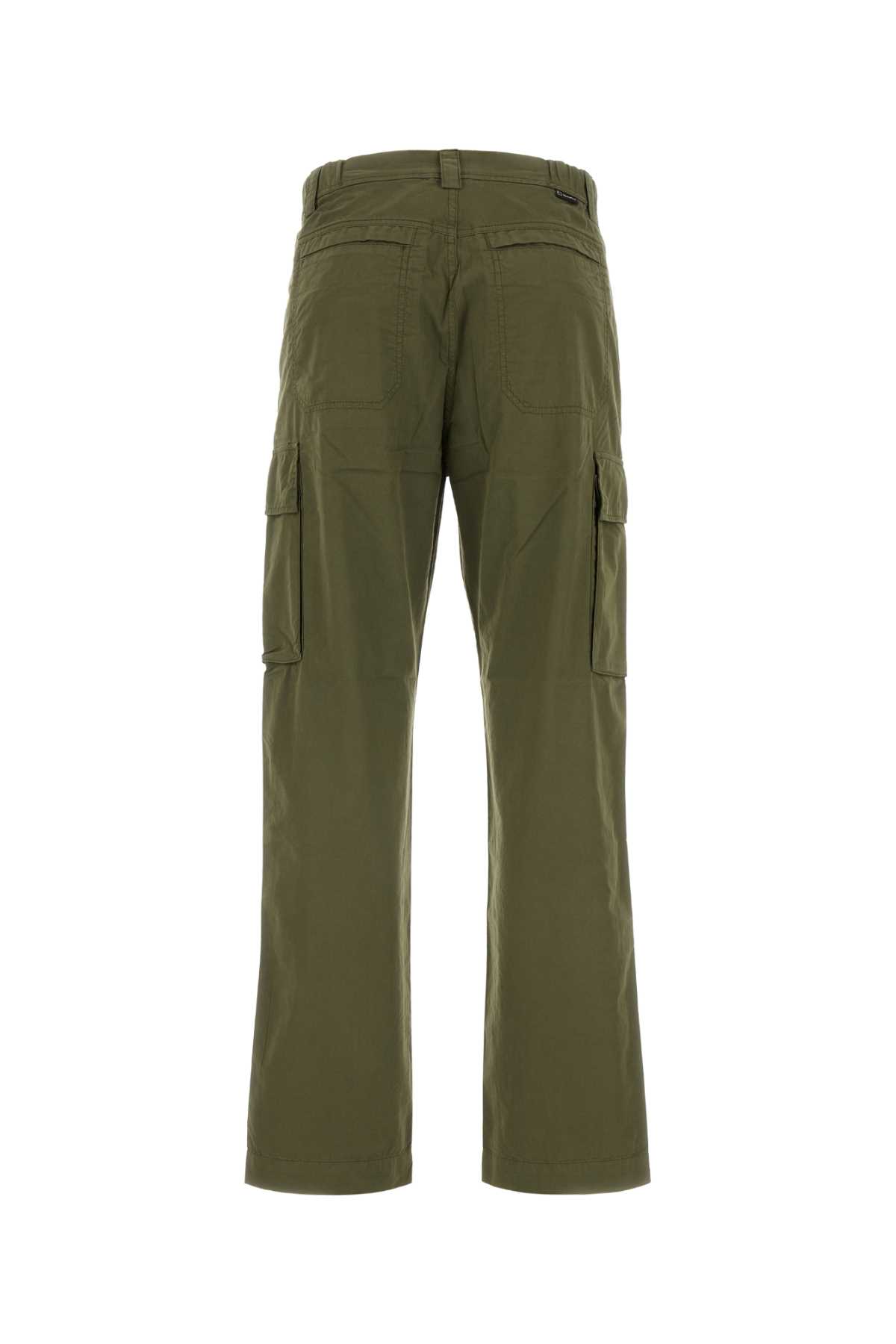 Shop Woolrich Army Green Cotton Pant In 6178