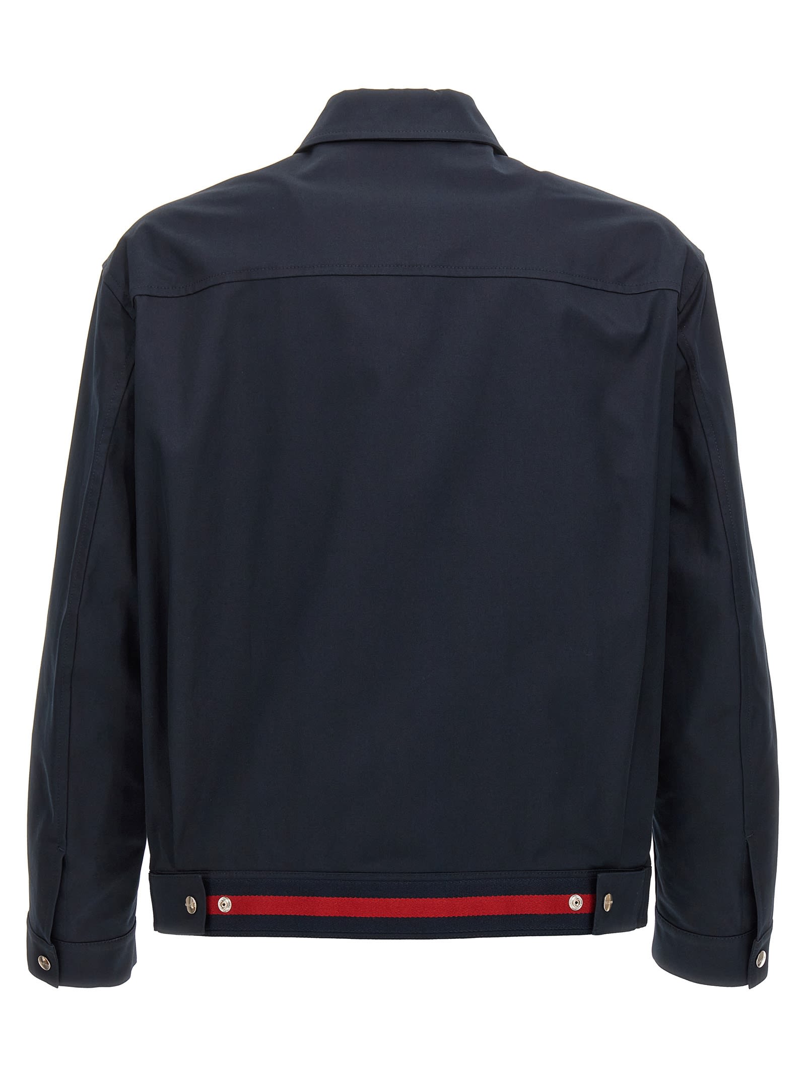 Shop Gucci Web Ribbon Jacket In Blue