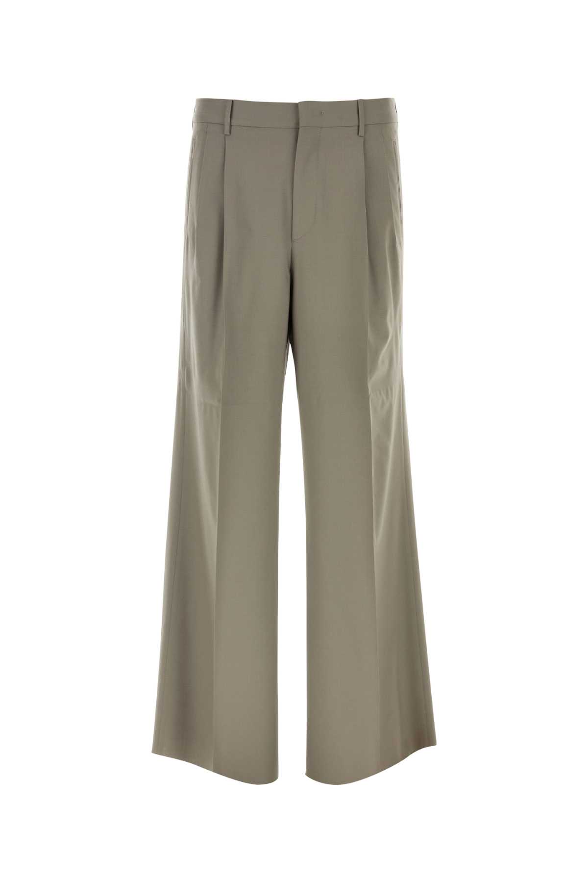 Shop Etro Army Green Stretch Wool Palazzo Pant In N0274
