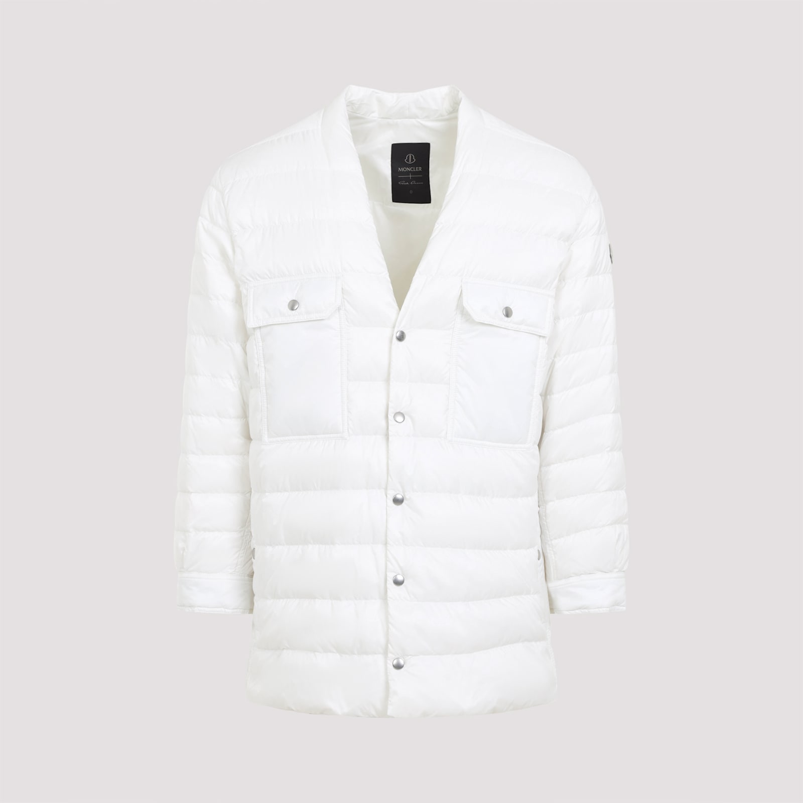 Moncler Genius Lightweight Feather Down Unisex Outer Shirt In Milk