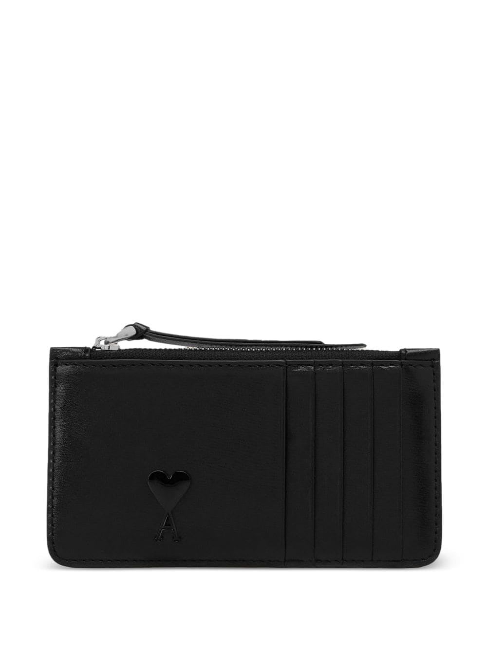 Shop Ami Alexandre Mattiussi Adc Adc Zipped Card Holder In Black