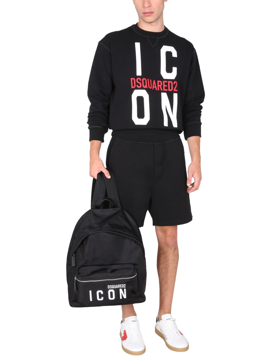 Shop Dsquared2 Bermuda With Icon Print In Black