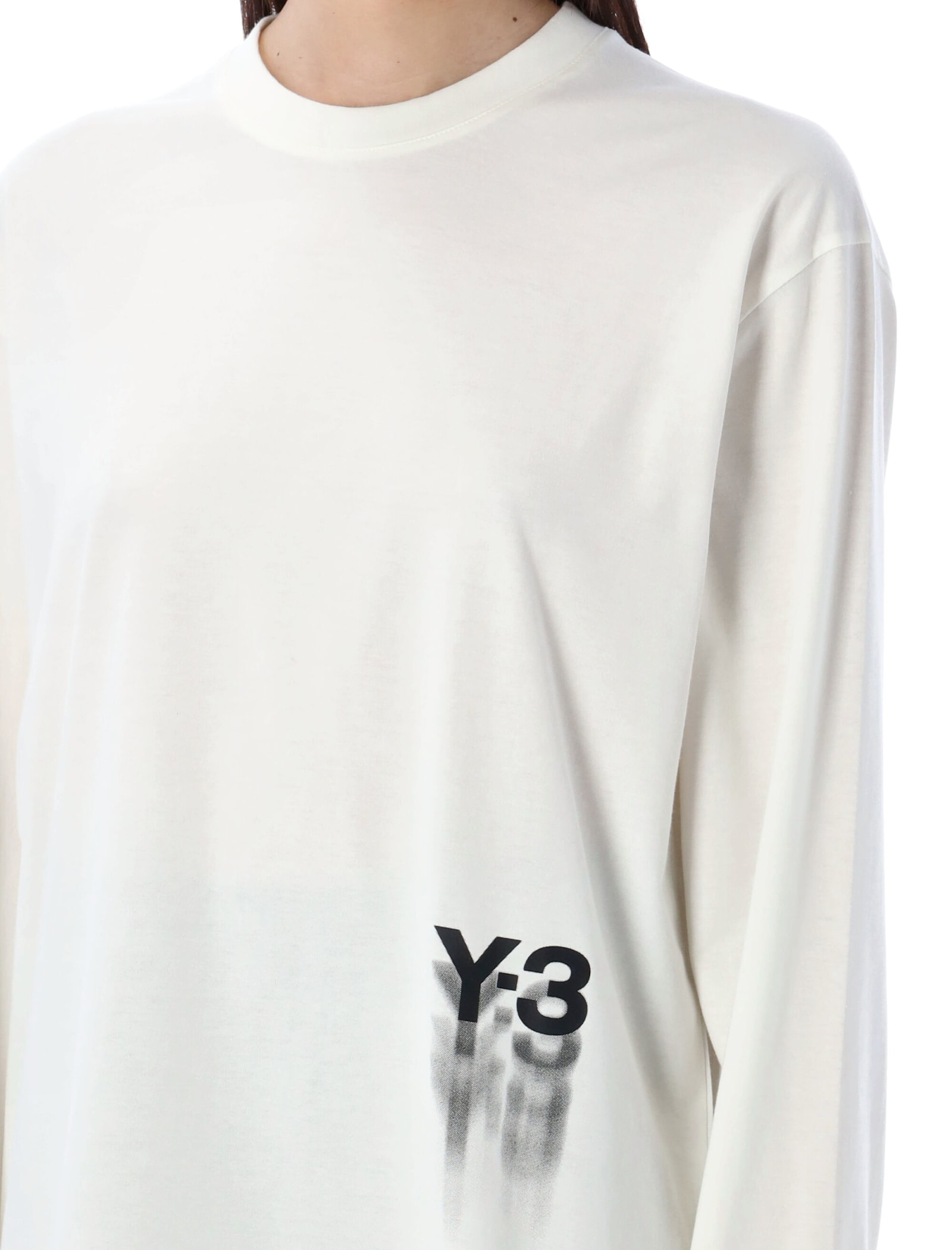 Shop Y-3 Graphic Long Sleeves Tee In White