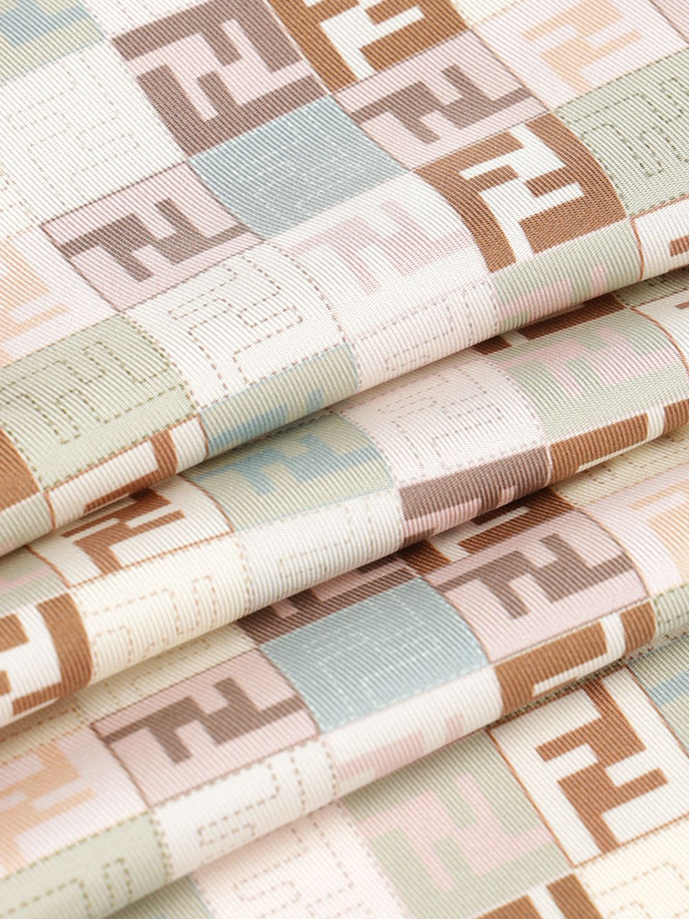 Fendi Geometric Square Scarf Texture In Beige