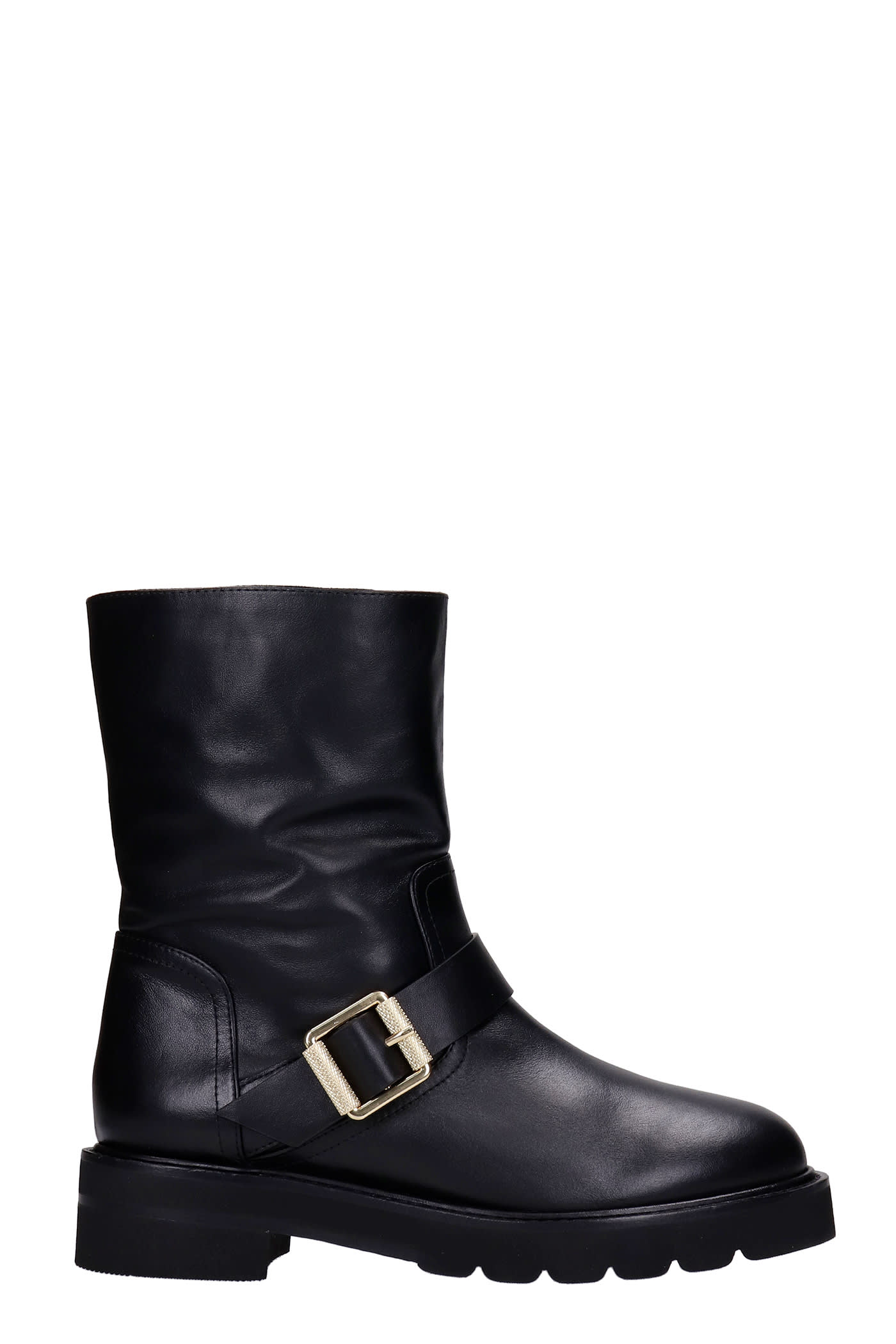 Stuart Weitzman Ryden Lift Combat Boots In Black Leather