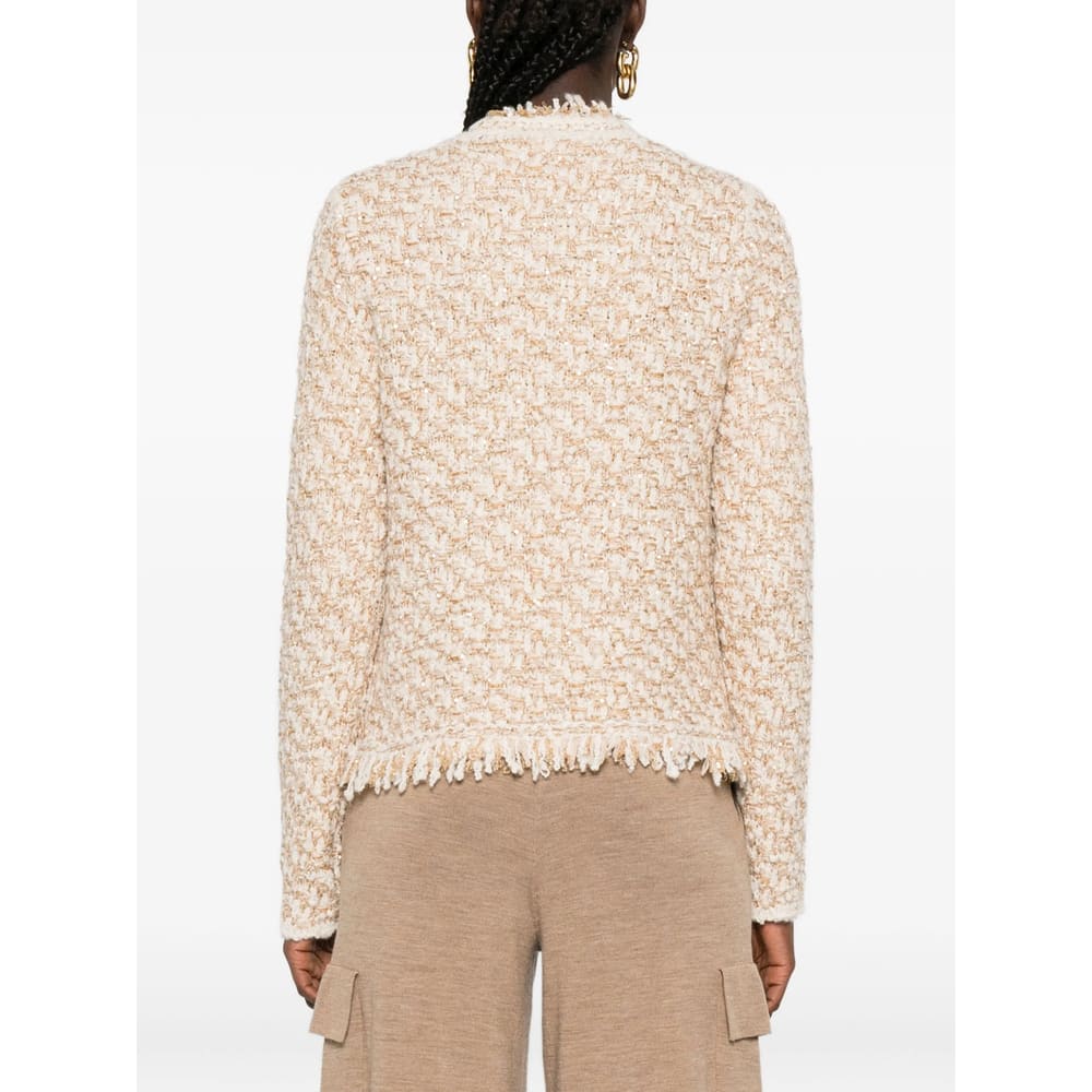 Fabiana Filippi Bicolor Tweed Boucle Jacket In Neutral