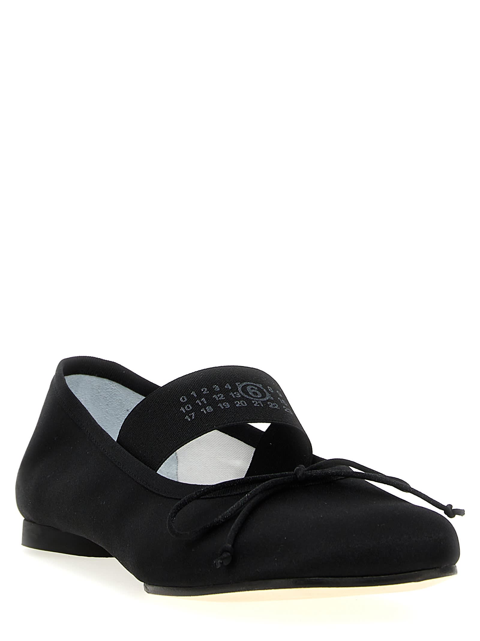 Shop Mm6 Maison Margiela Anatomic Ballet Flats In Black