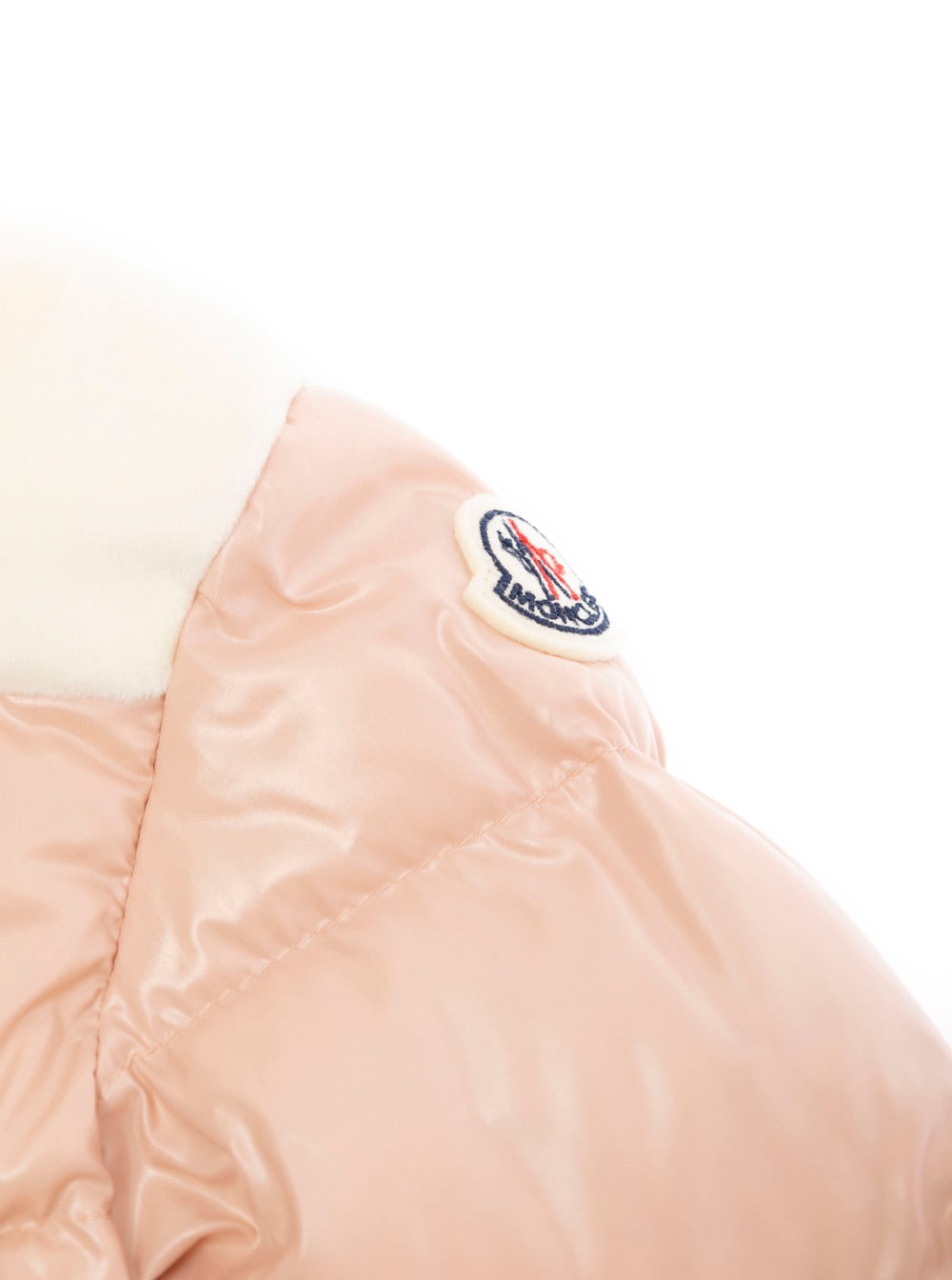 Moncler Lakisha Pink Down Jacket With Logo Patch In Tech Fabric Baby In Pink