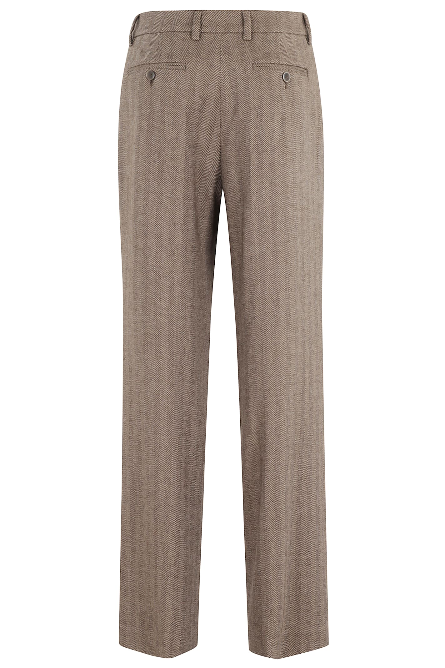 Seventy Herringbone Tailored Trousers In Brown
