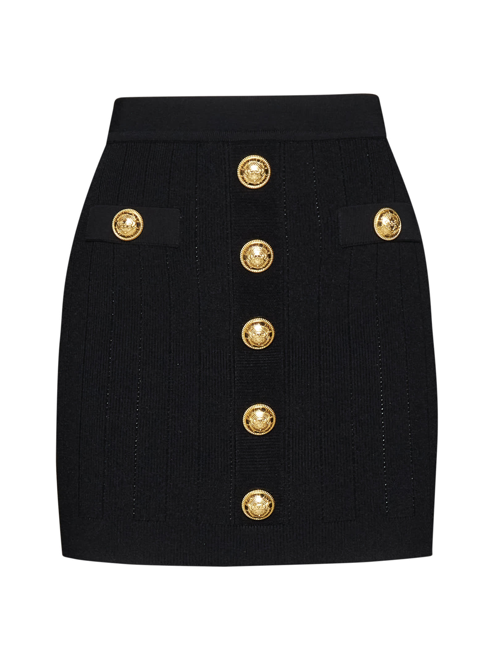 Shop Balmain Skirt In Noir