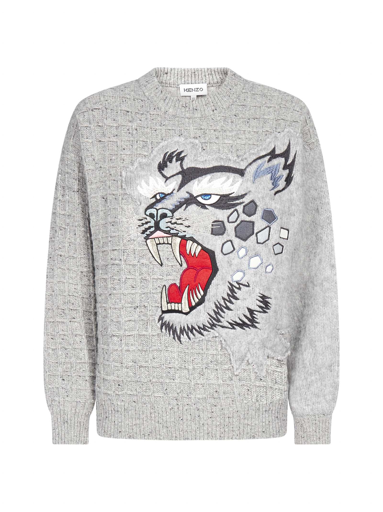 Kenzo Tiger-embroidery Wool-blend Sweater