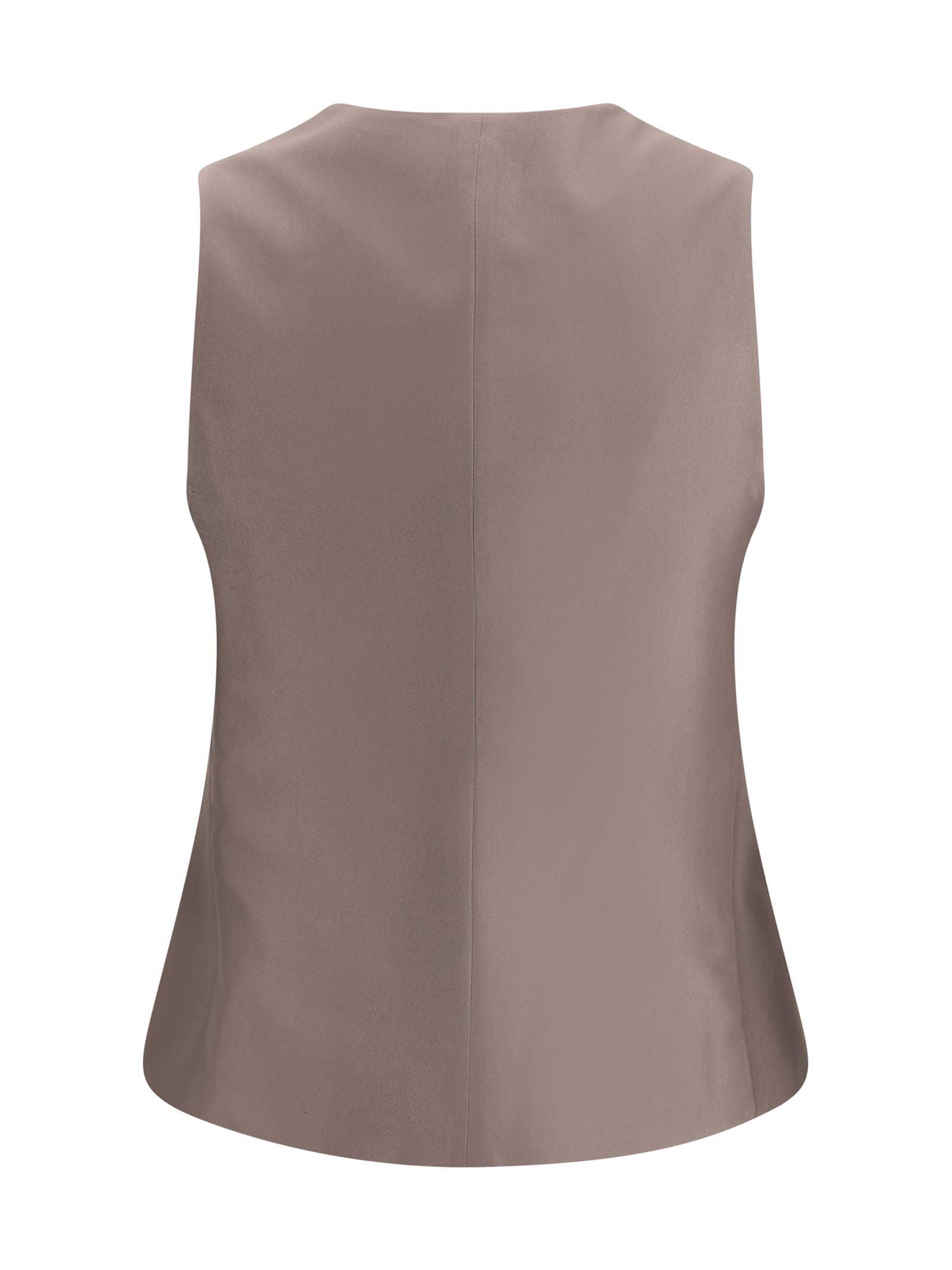 Giorgio Armani Women Single-breasted Hemp And Viscose Vest In Brown