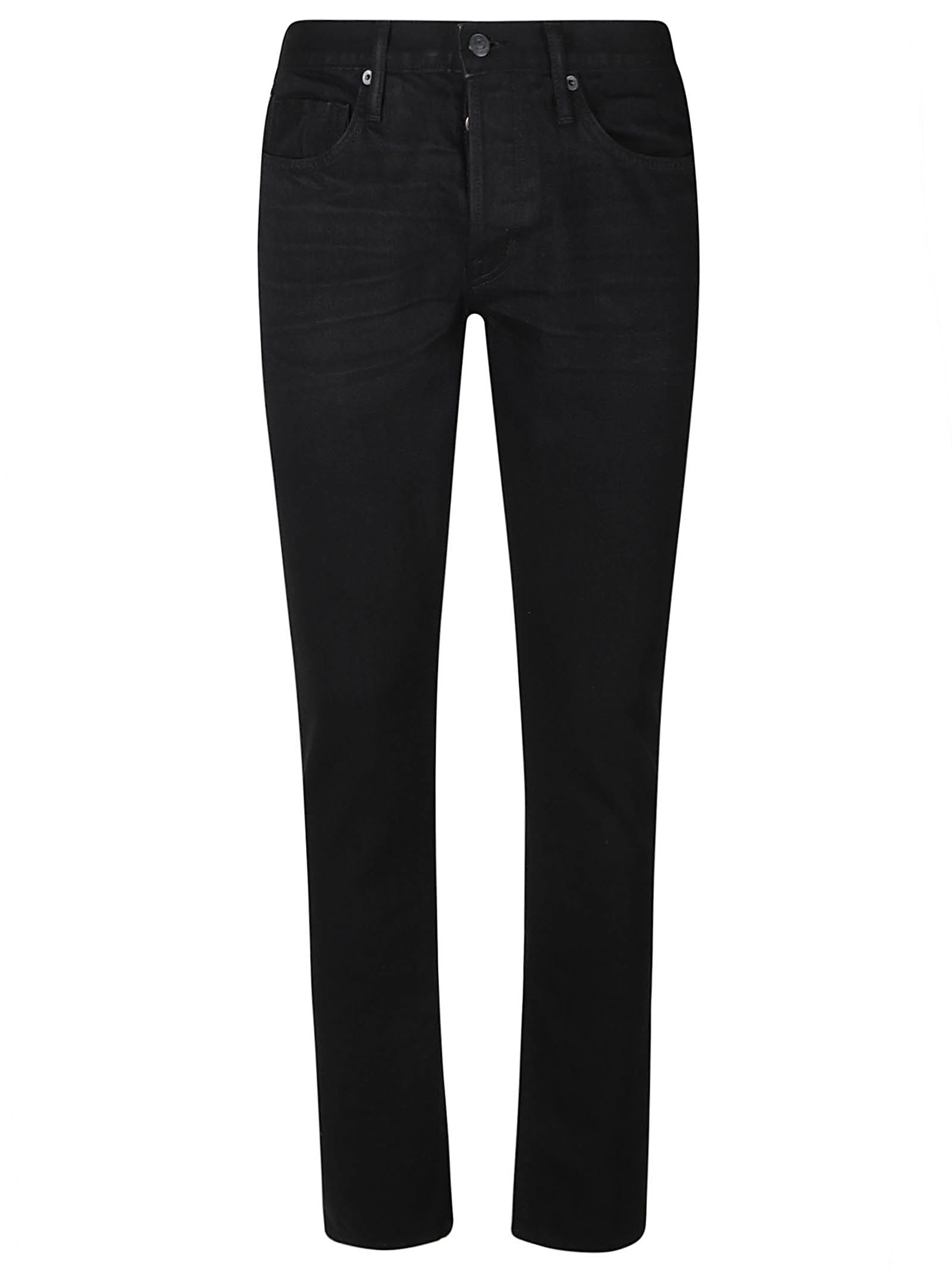 Shop Tom Ford Regular 5 Pockets Plain Jeans In Blue