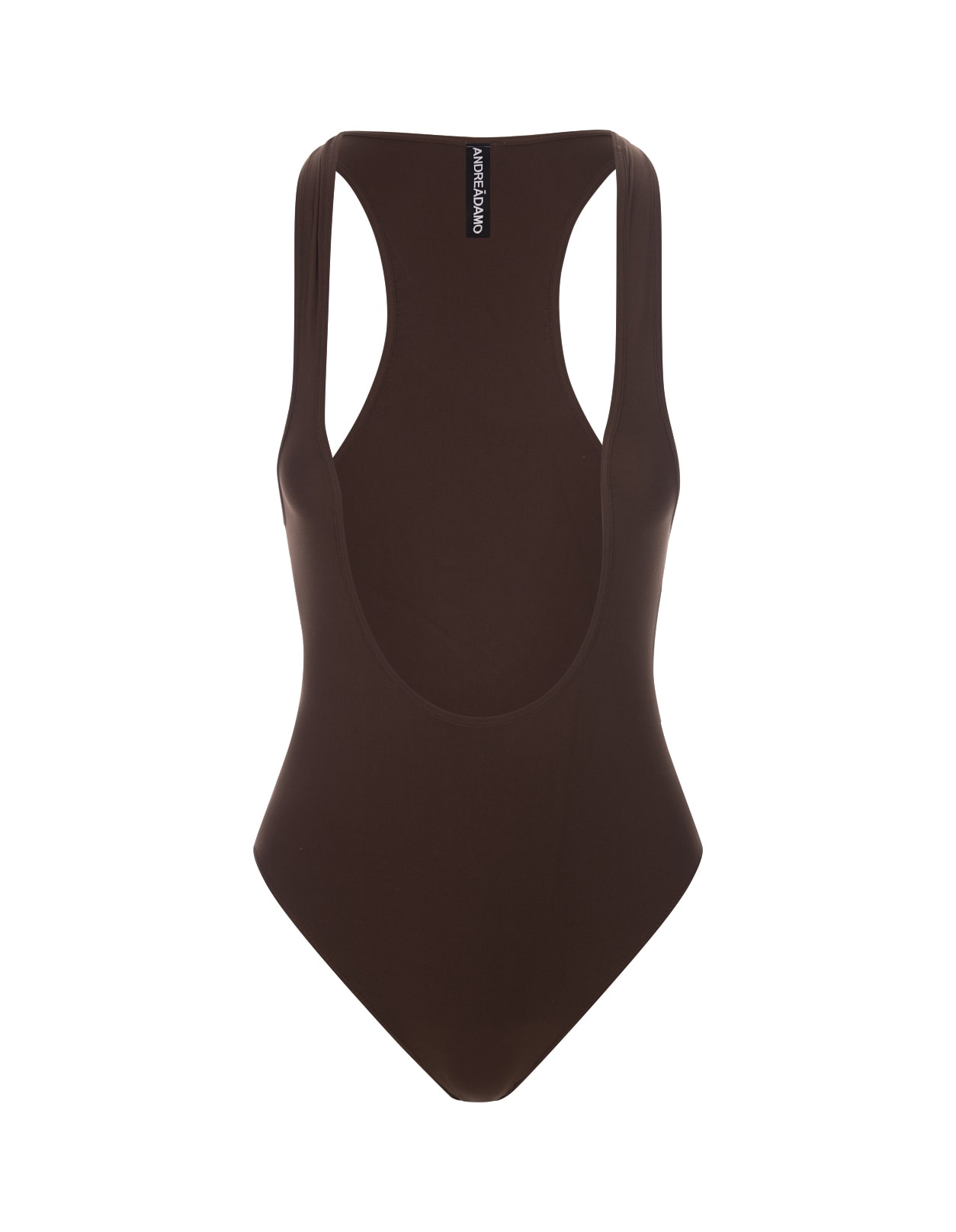 Andreädamo Brown U-neck Body Top In Marrone